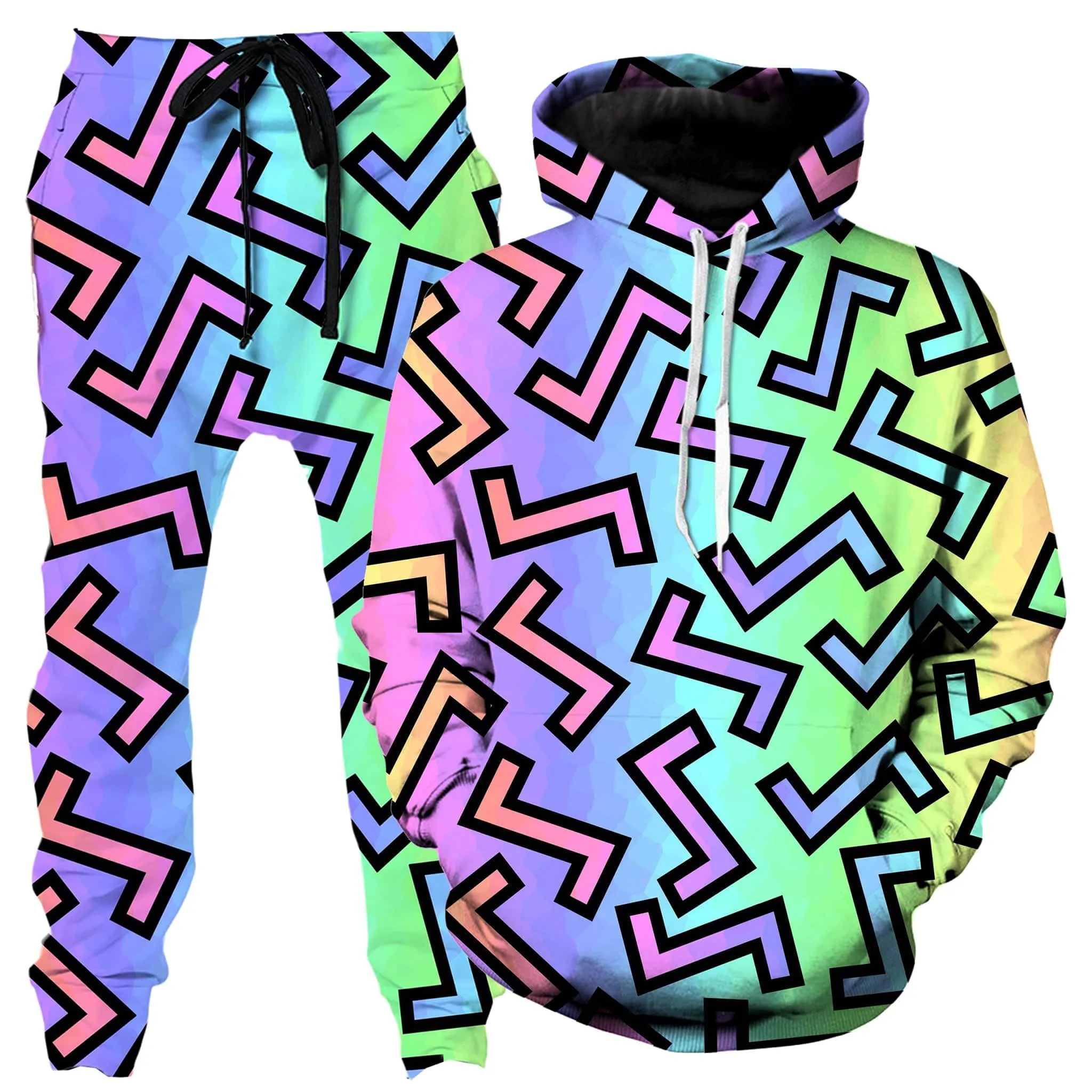 80s Rainbow Hoodie and Joggers Combo sold by iEDM
