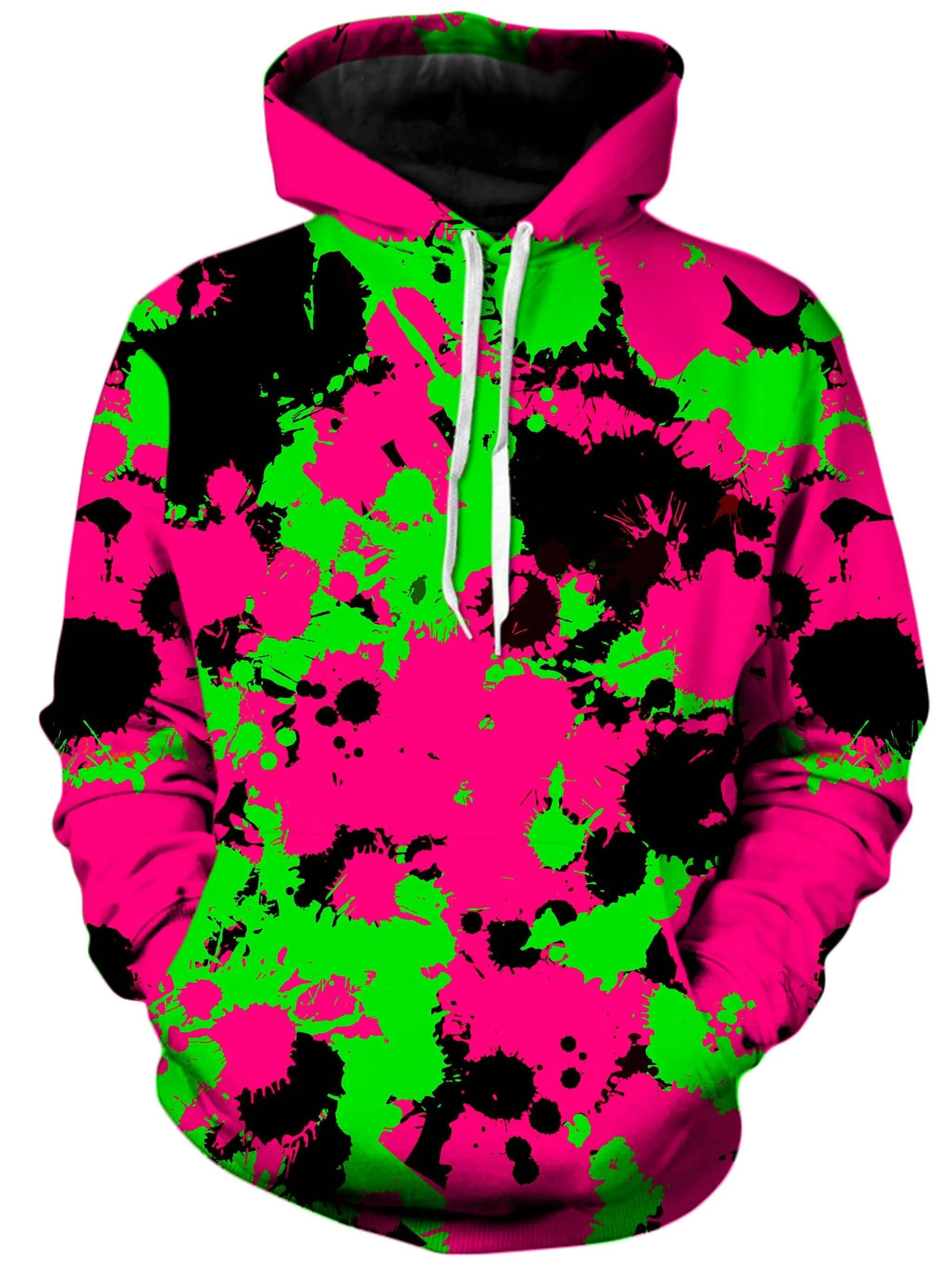 Pink Black And Green Paint Splatter Hoodie and Joggers Combo sold by iEDM product image thumbnail 2