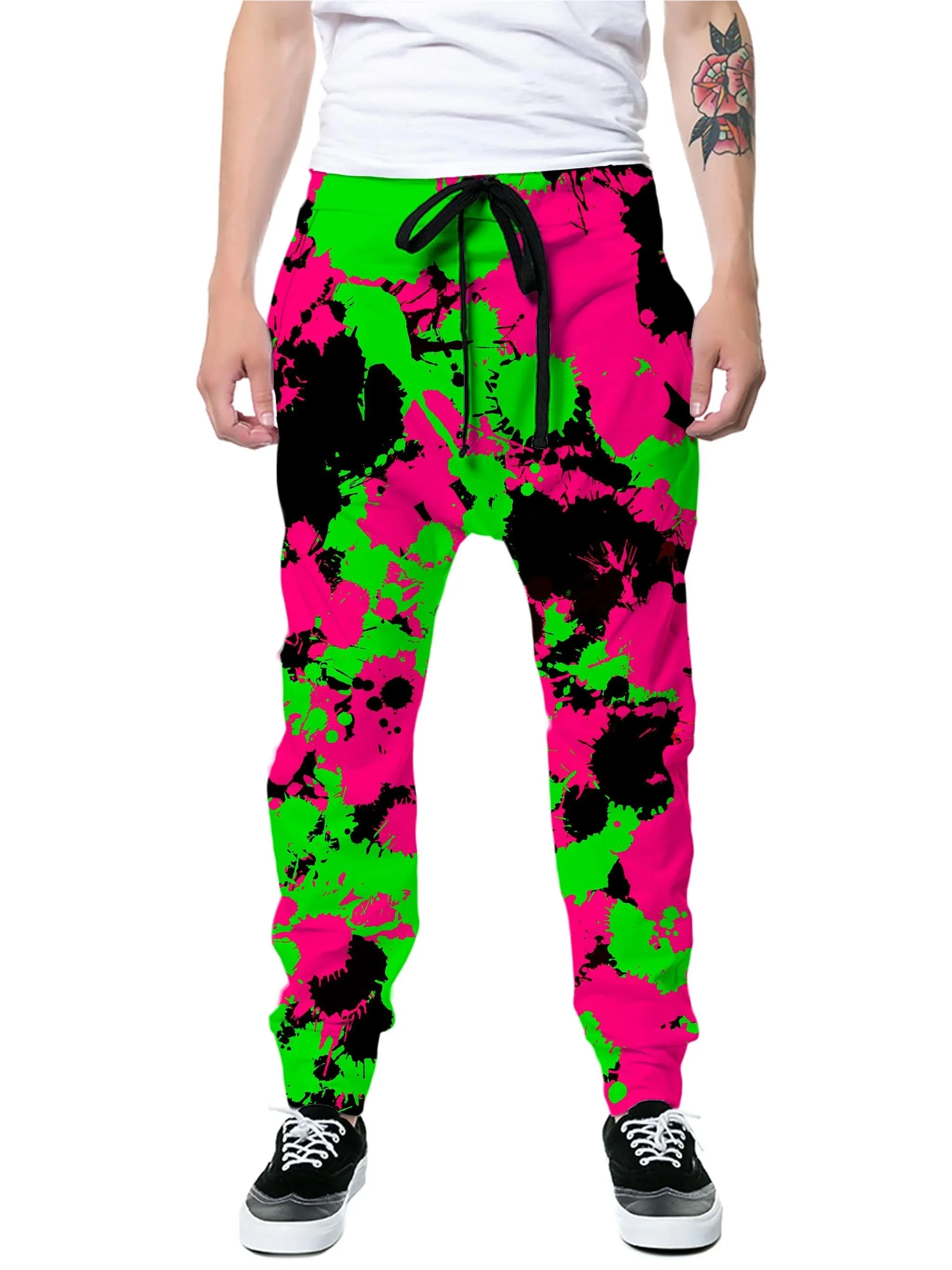 Pink Black And Green Paint Splatter Hoodie and Joggers Combo sold by iEDM product image thumbnail 3