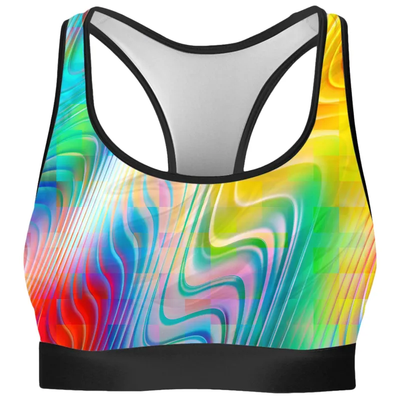 Rainbow Prism Rave Bra sold by iEDM