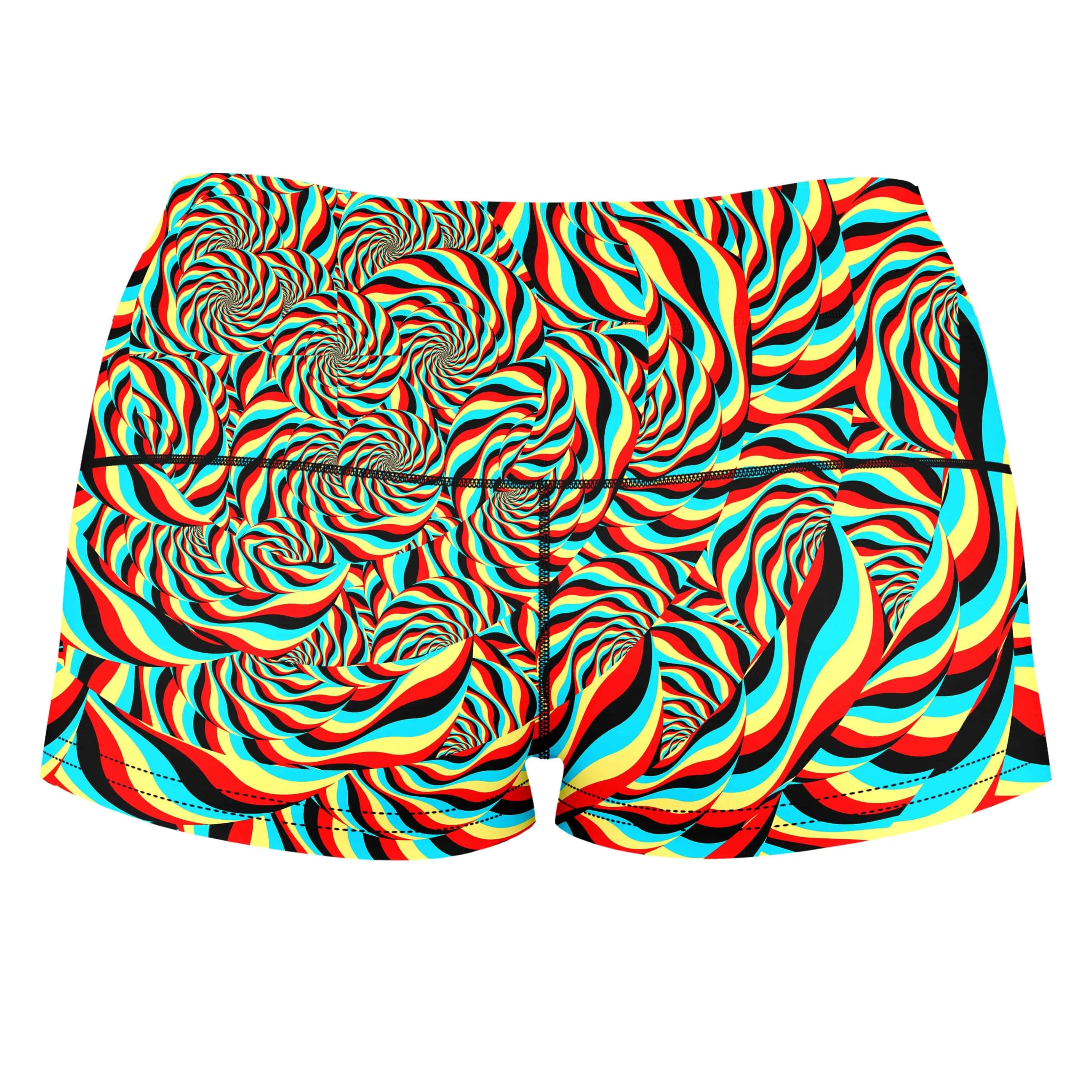 Trippy Swirl High-Waisted Women's Shorts sold by iEDM product image thumbnail 2