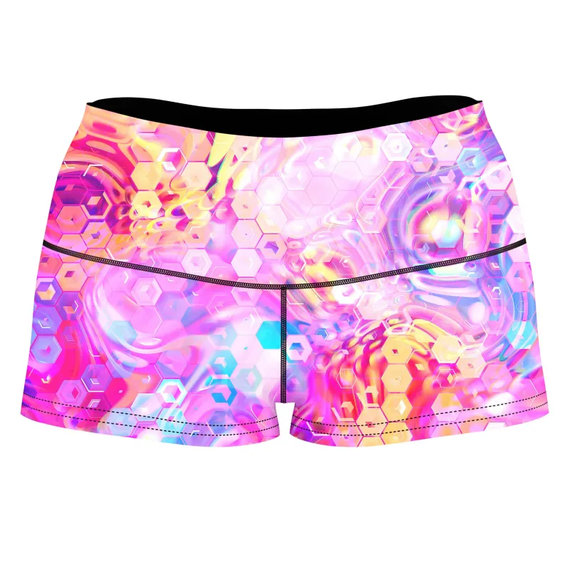 Purple Mirage High-Waisted Women's Shorts sold by iEDM