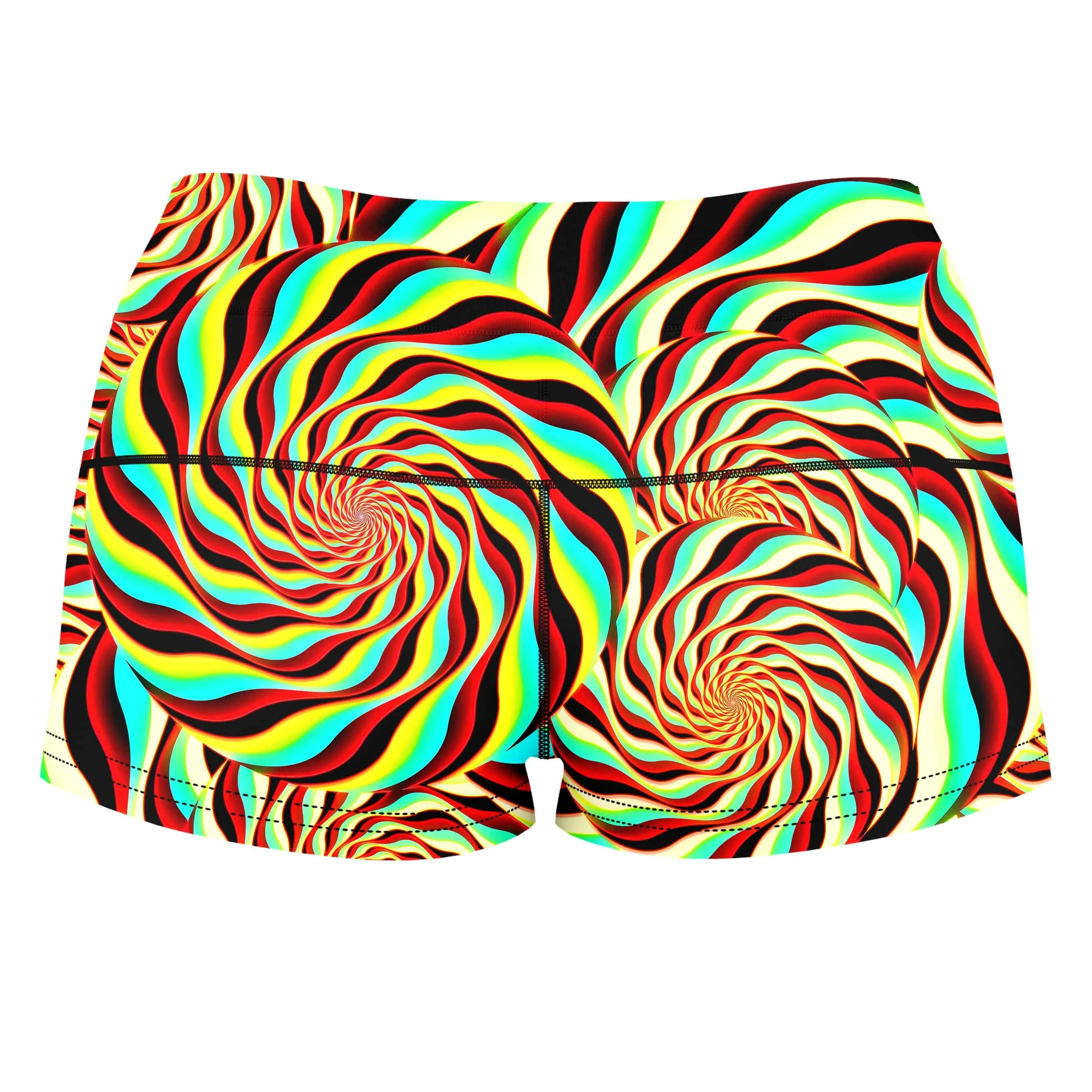 Pineal Swirl High-Waisted Women's Shorts sold by iEDM product image thumbnail 2