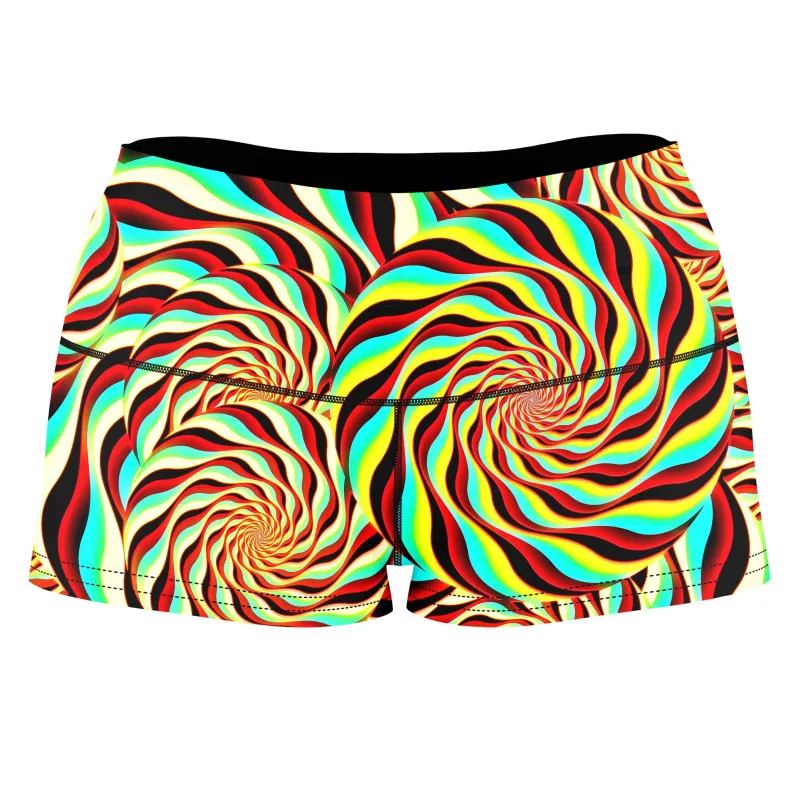 Pineal Swirl High-Waisted Women's Shorts sold by iEDM