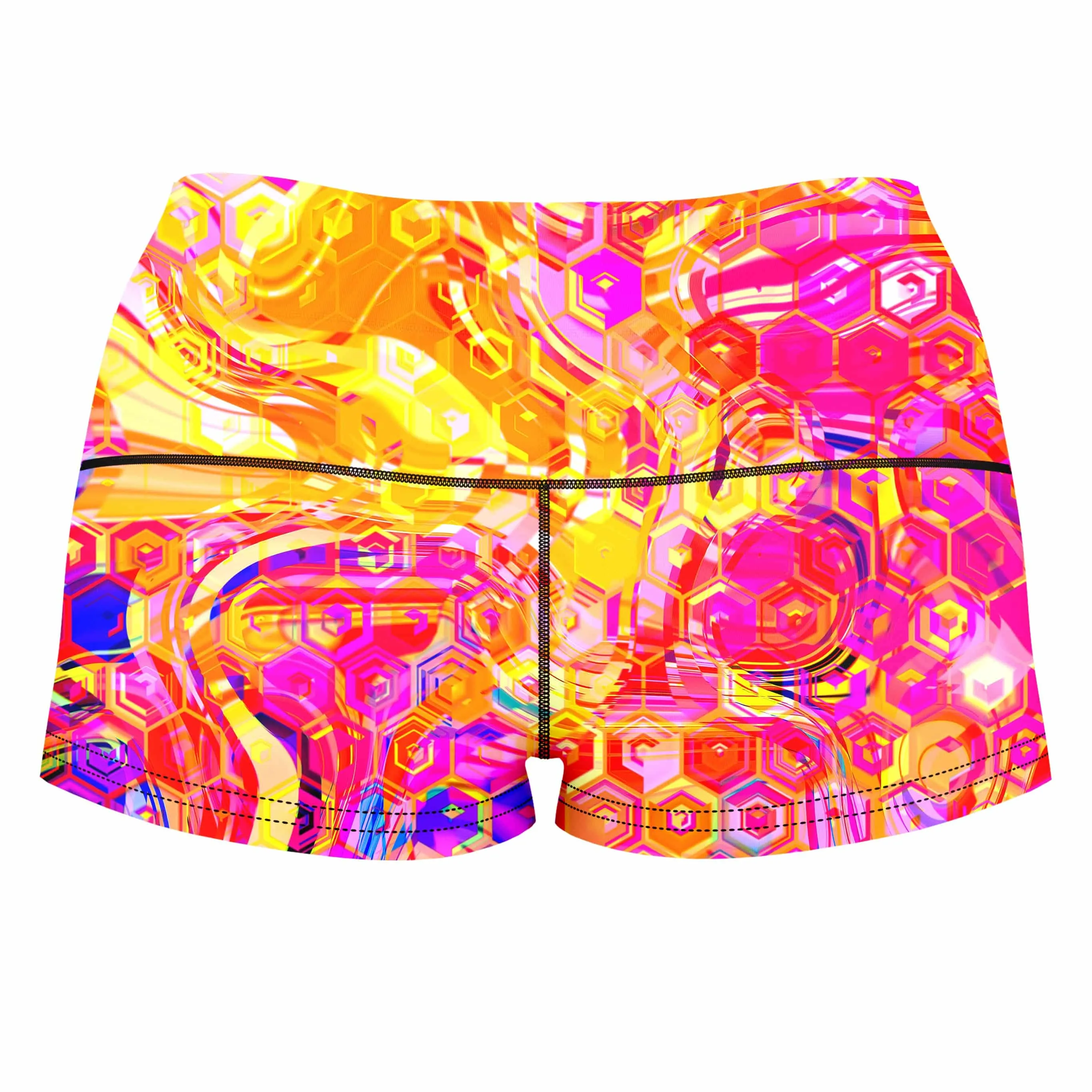 Ornate Drip High-Waisted Women's Shorts sold by iEDM product image thumbnail 2