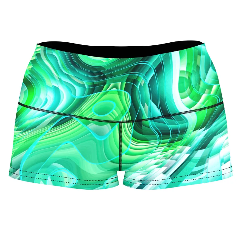Green Schism High-Waisted Women's Shorts sold by iEDM