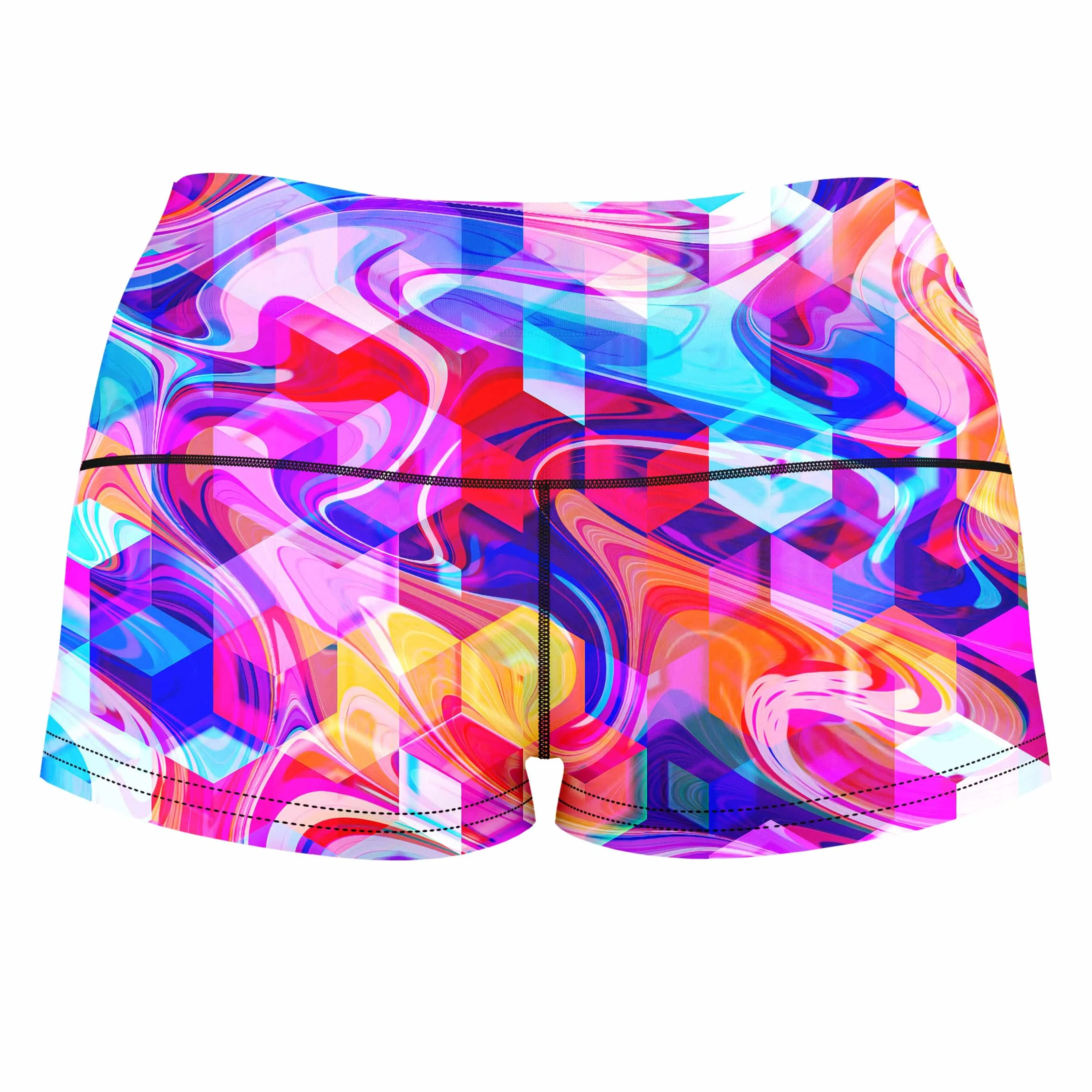 Cubic Drop High-Waisted Women's Shorts sold by iEDM product image thumbnail 2