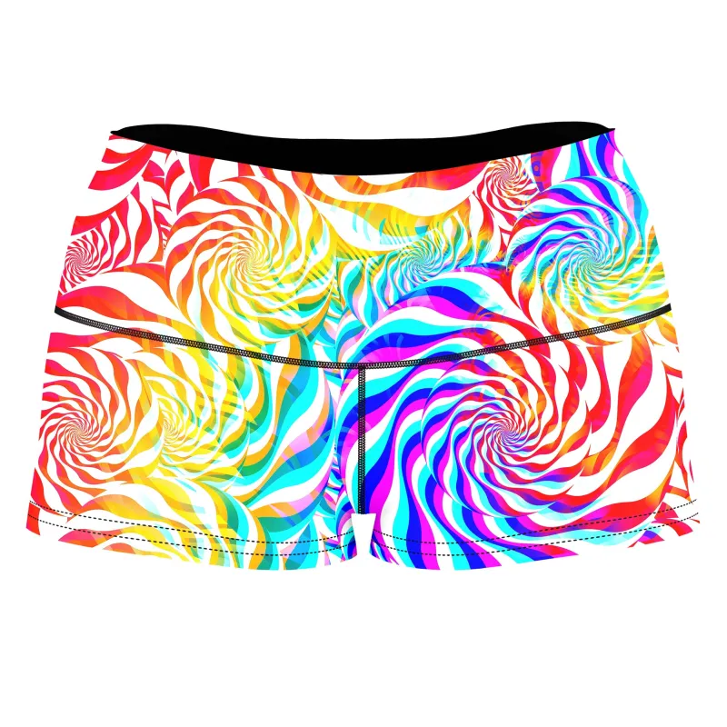 PLUR Rainbow High-Waisted Women's Shorts sold by iEDM