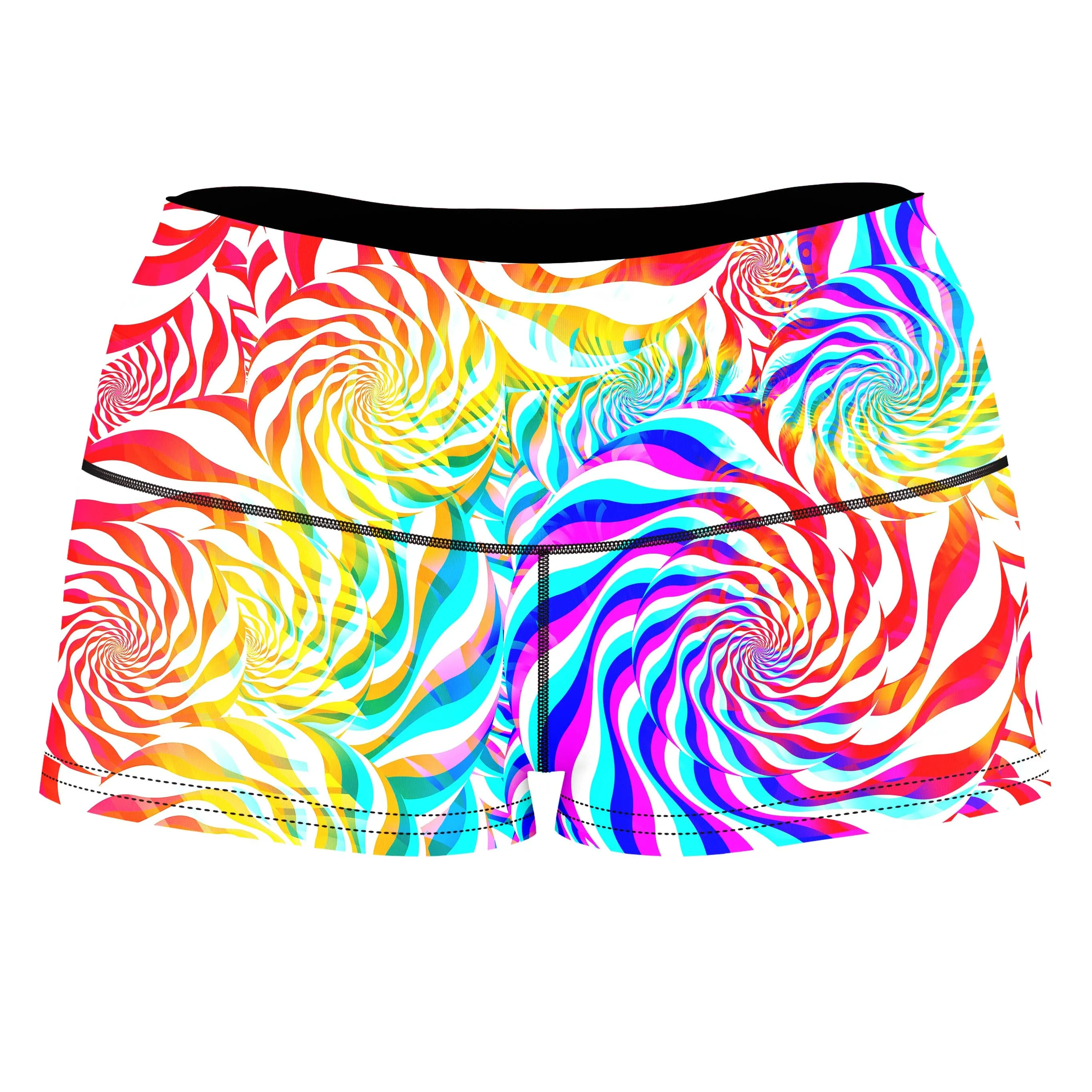 PLUR Rainbow High-Waisted Women's Shorts sold by iEDM