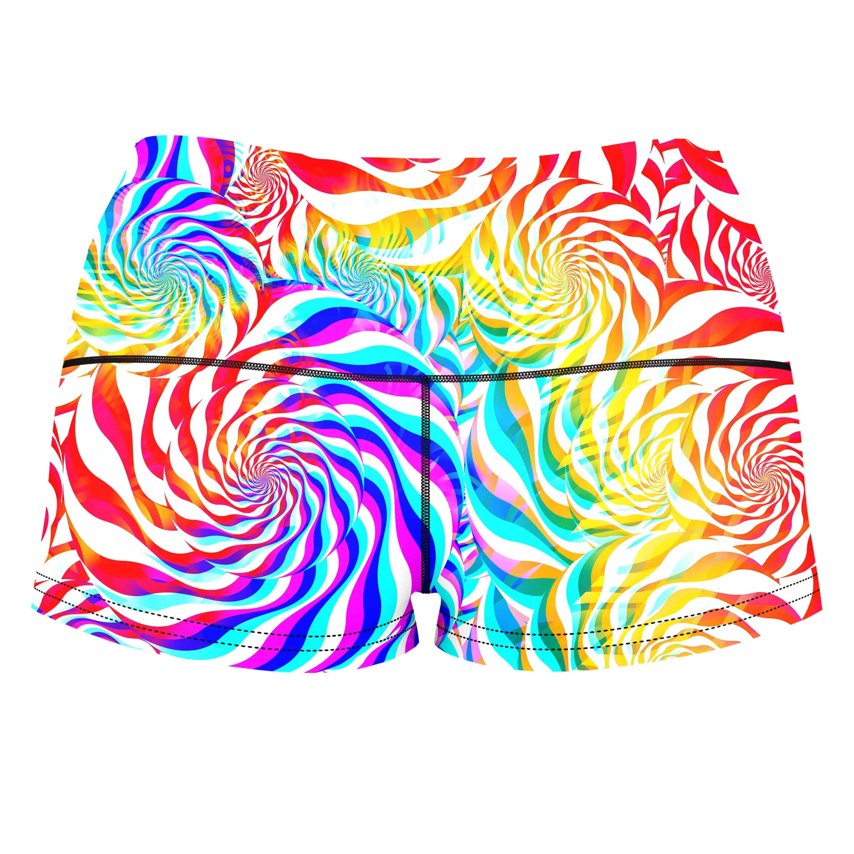 PLUR Rainbow High-Waisted Women's Shorts sold by iEDM product image thumbnail 2