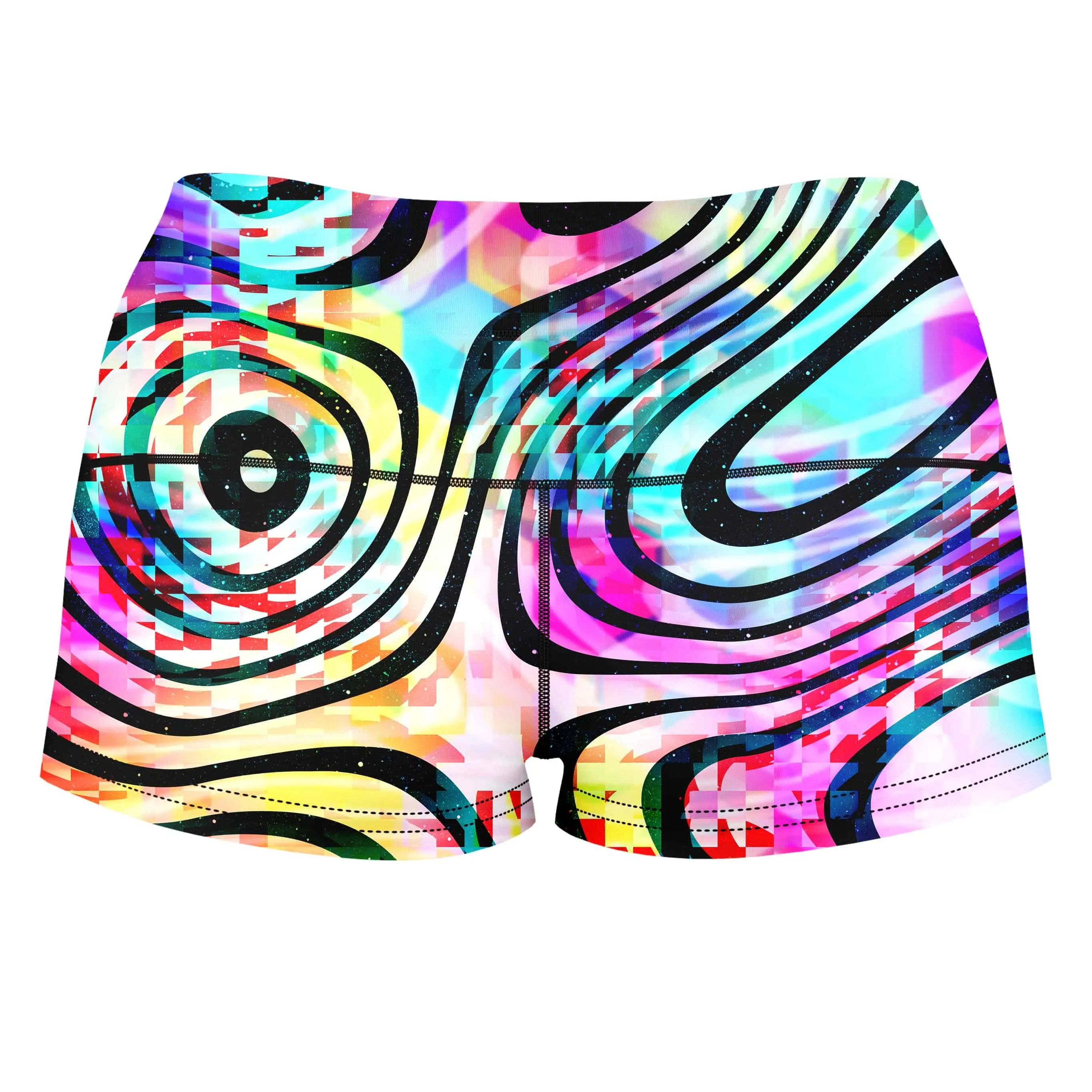 Psytrance High-Waisted Women's Shorts sold by iEDM product image thumbnail 2