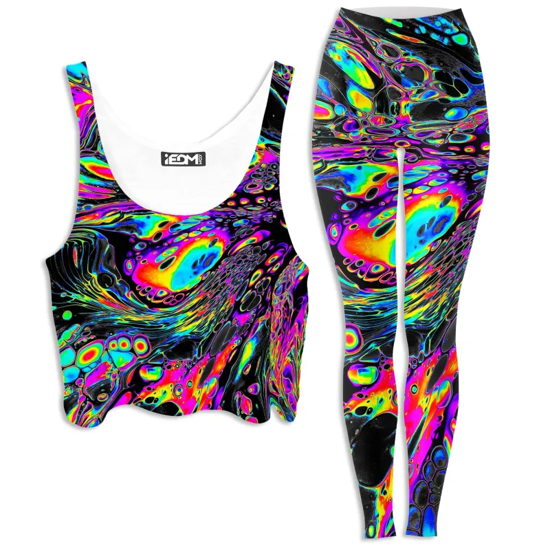 Rainbow Magma Crop Top and Leggings Combo sold by iEDM