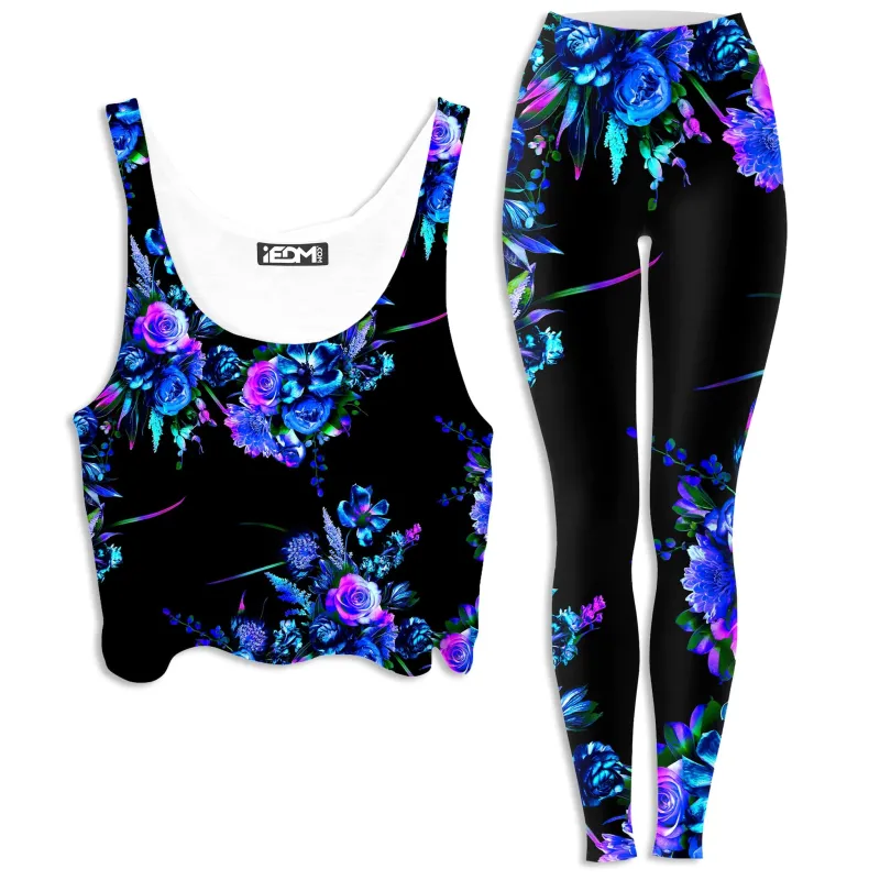 Midnight Garden Crop Top and Leggings Combo sold by iEDM