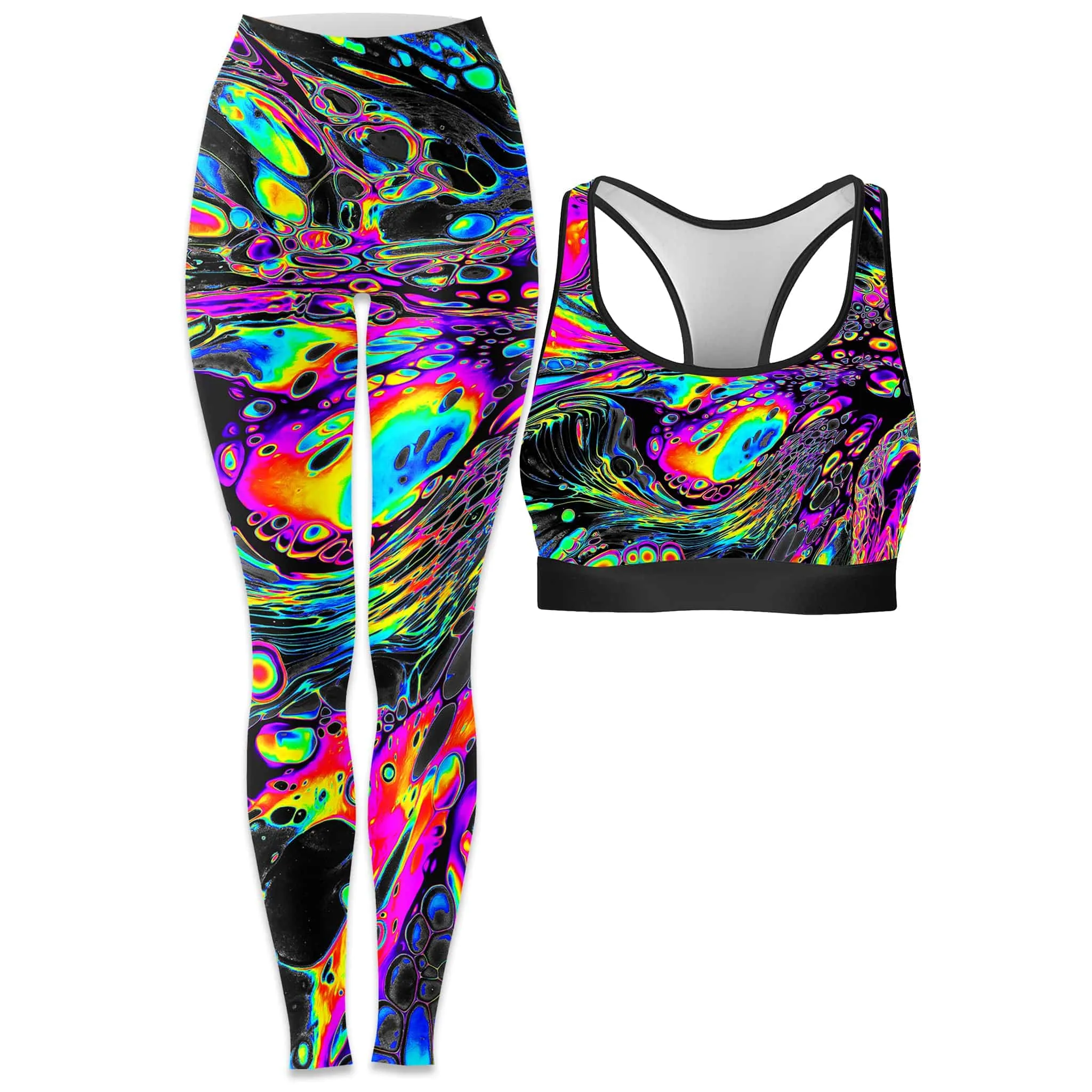 Rainbow Magma Rave Bra and Leggings Combo sold by iEDM