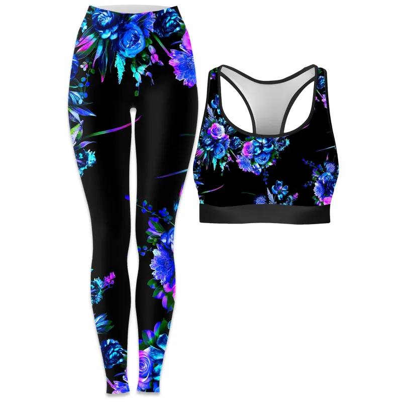 Midnight Garden Rave Bra and Leggings Combo sold by iEDM