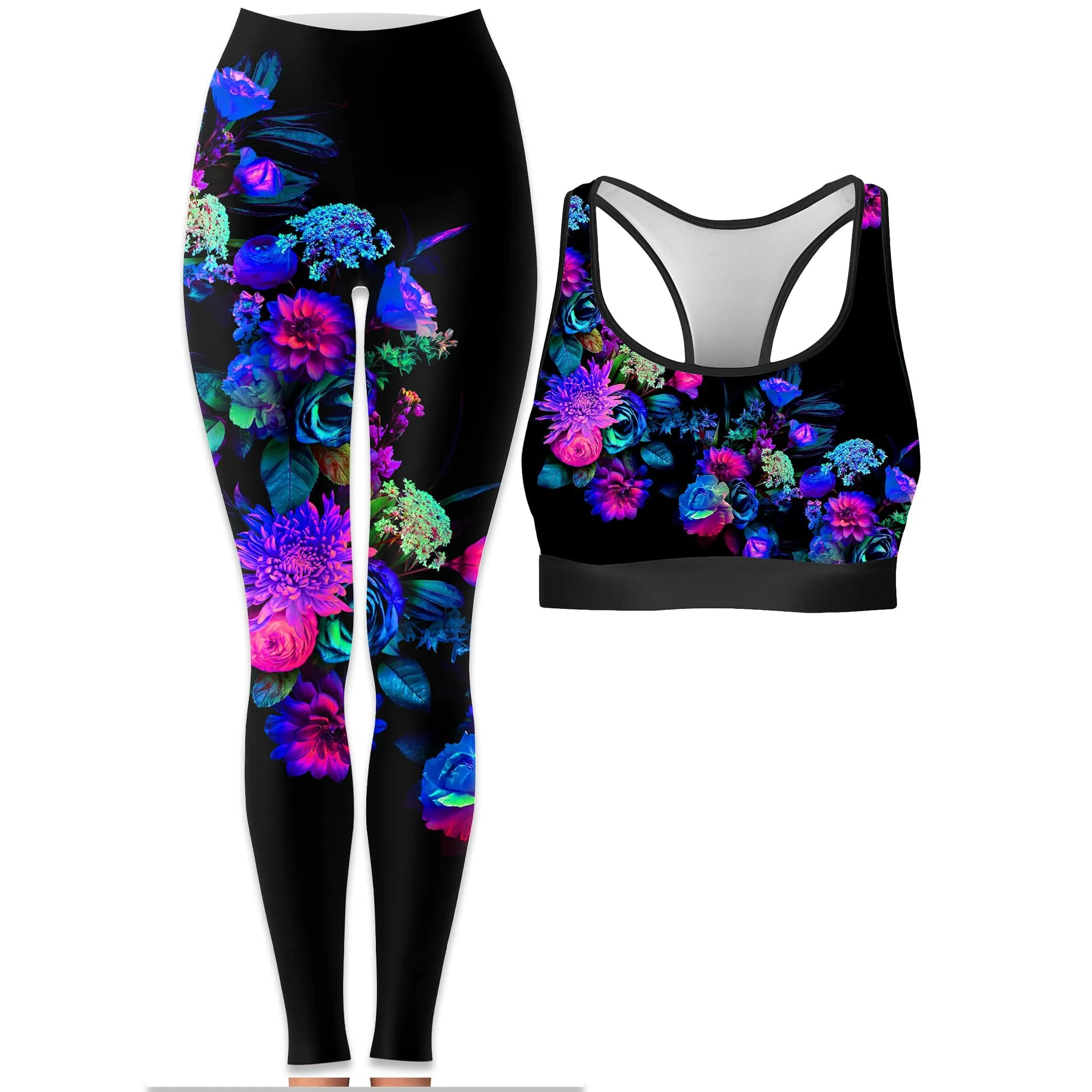 Darkest Bloom Rave Bra and Leggings Combo sold by iEDM