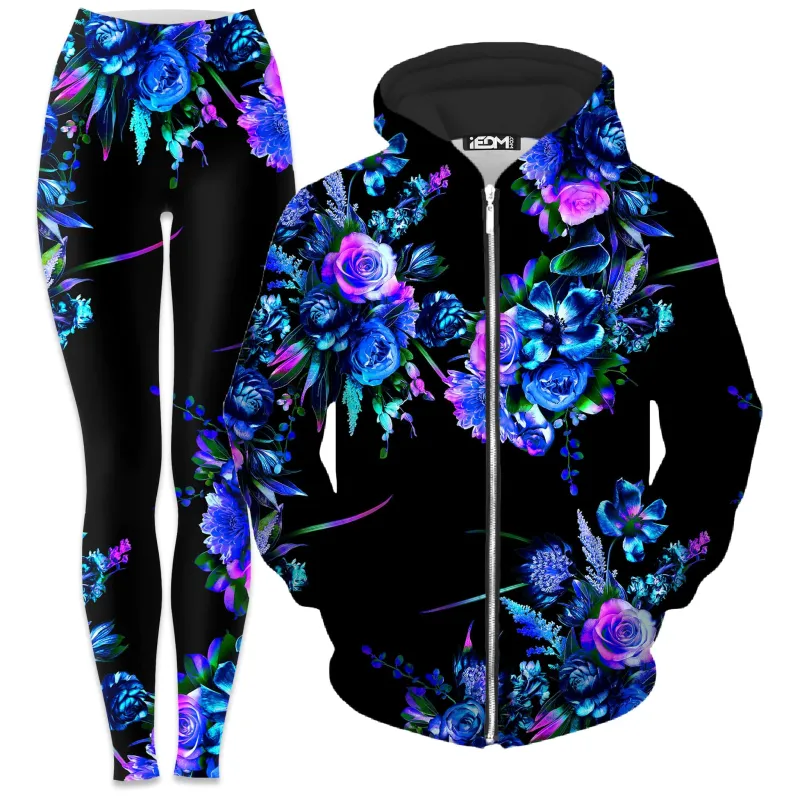 Midnight Garden Zip-Up Hoodie and Leggings Combo sold by iEDM