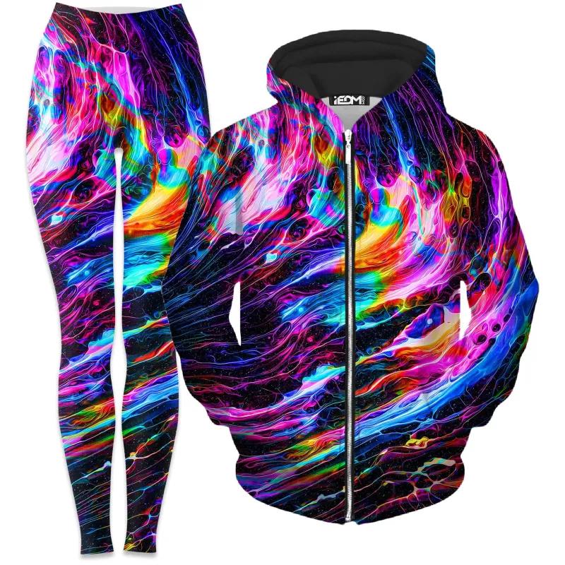 Hyperspace Zip-Up Hoodie and Leggings Combo made by iEDM