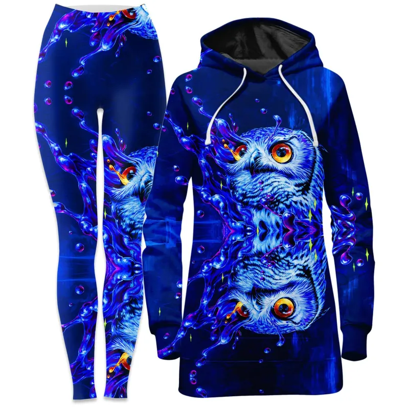 Lucid Owl Hoodie Dress and Leggings Combo sold by iEDM