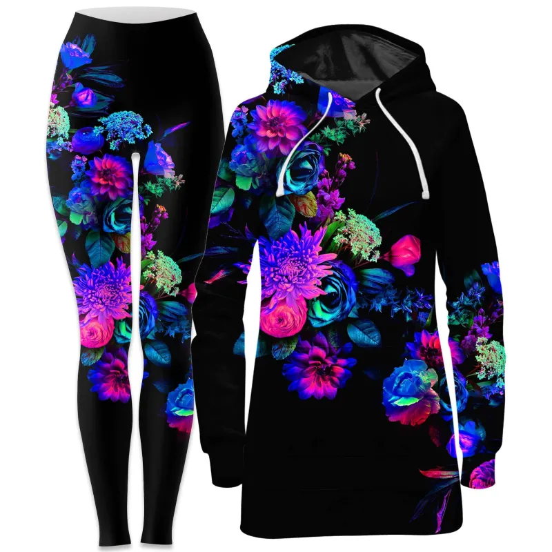 Darkest Bloom Hoodie Dress and Leggings Combo sold by iEDM