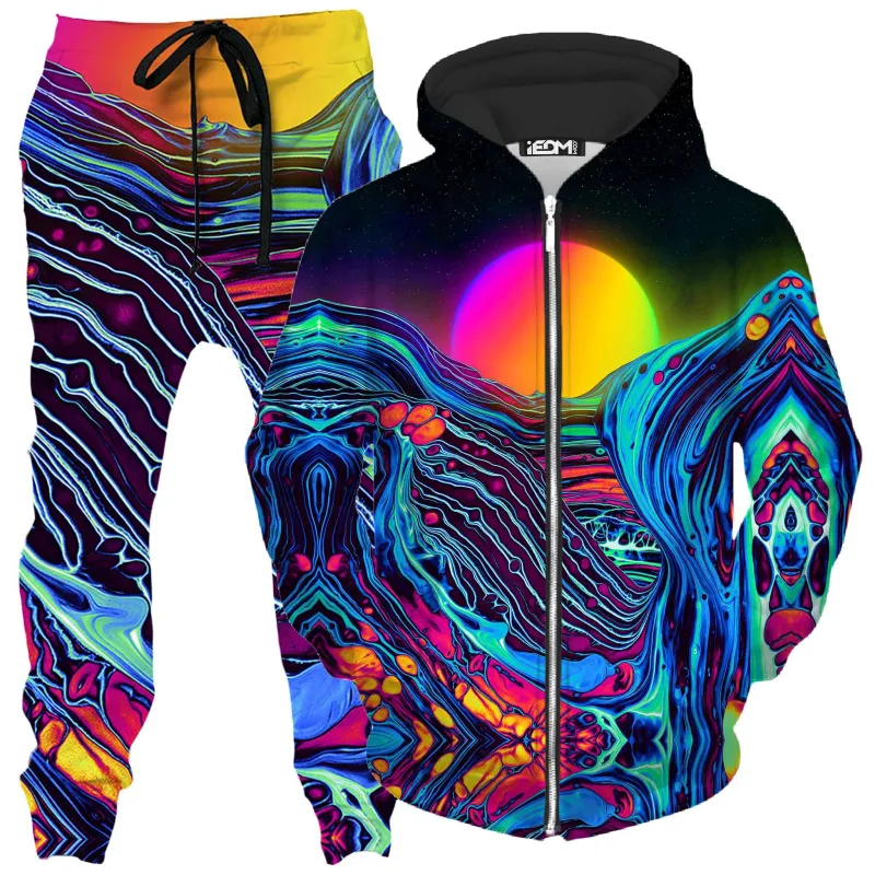 Dose of Sunset Zip-Up Hoodie and Joggers Combo sold by iEDM