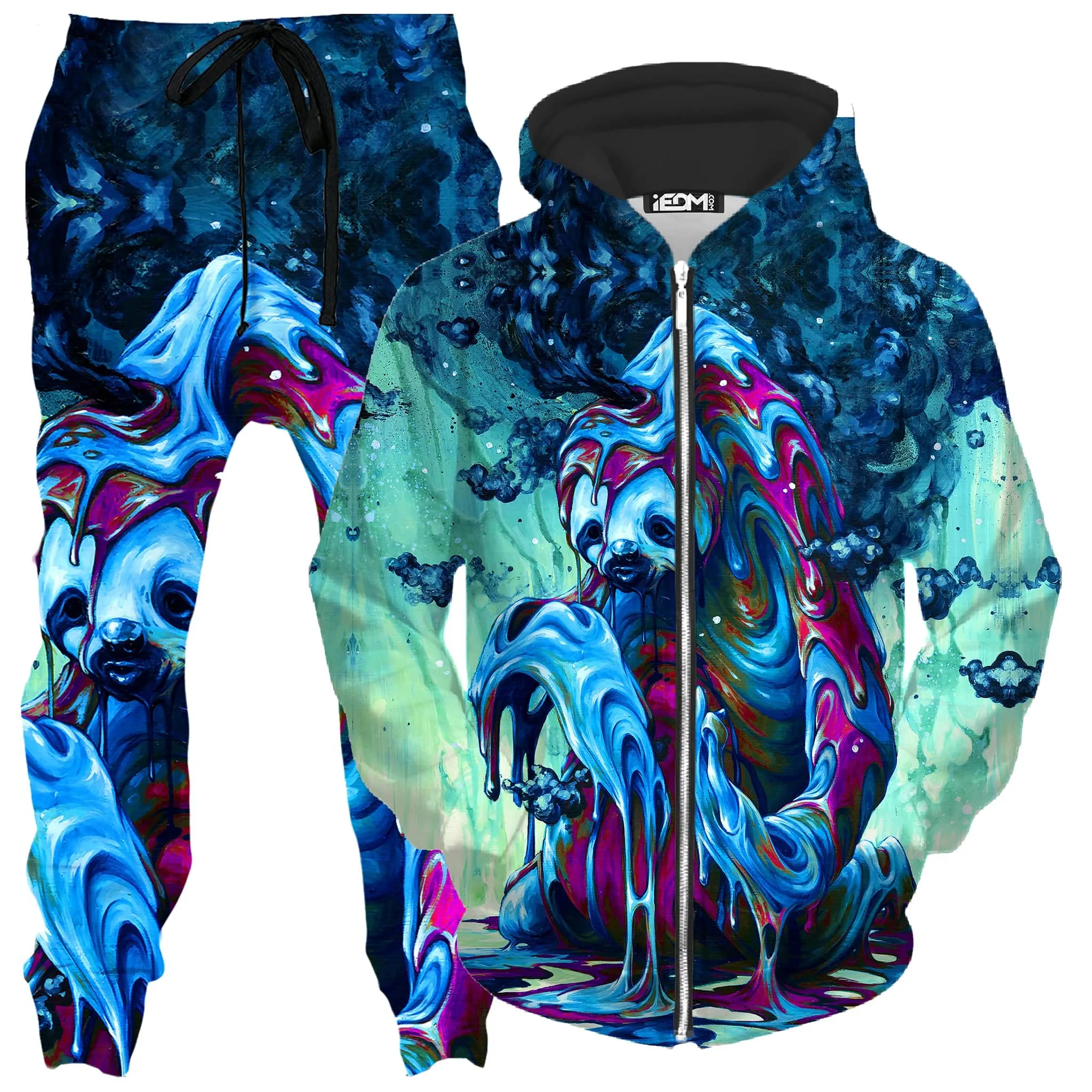 Toxic Sloth Zip-Up Hoodie and Joggers Combo sold by iEDM
