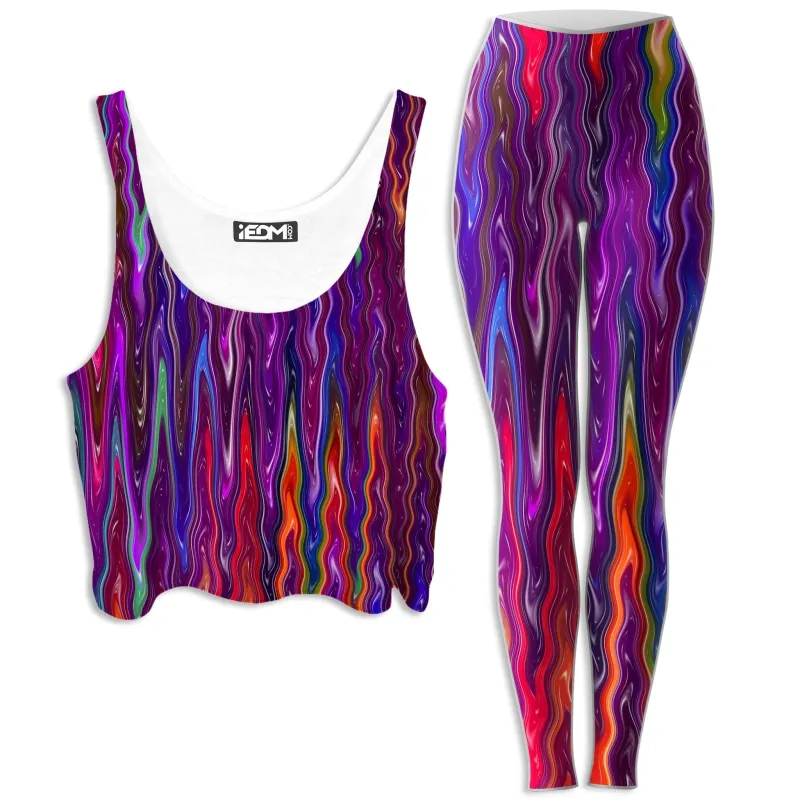 Trippy Vibes Crop Top and Leggings Combo sold by iEDM