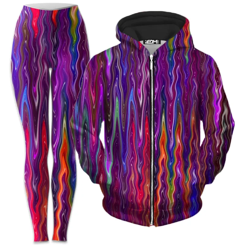 Trippy Vibes Zip-Up Hoodie and Leggings Combo sold by iEDM