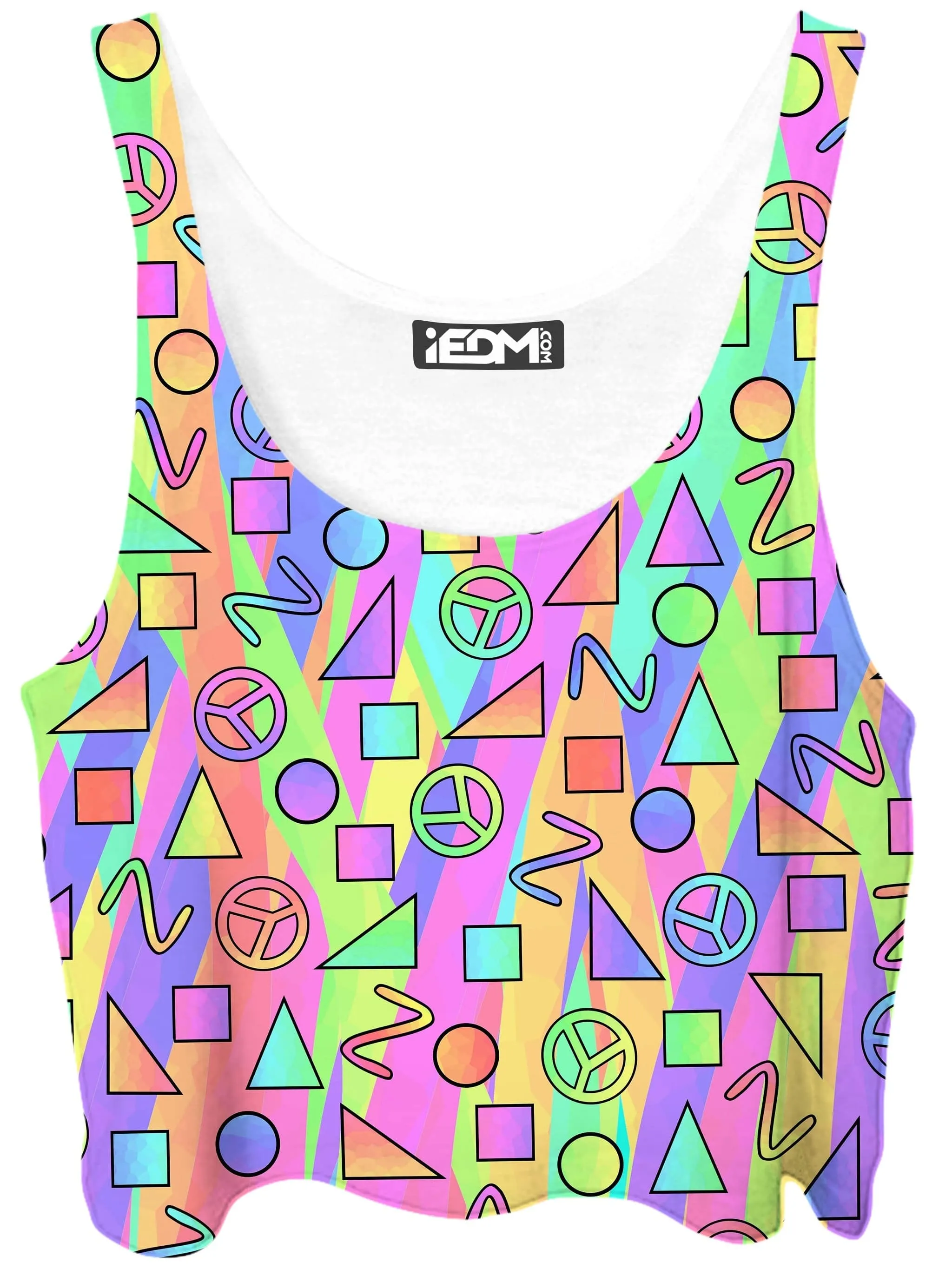 Trippy Retro Peace Signs Crop Top and Leggings Combo sold by iEDM product image thumbnail 2
