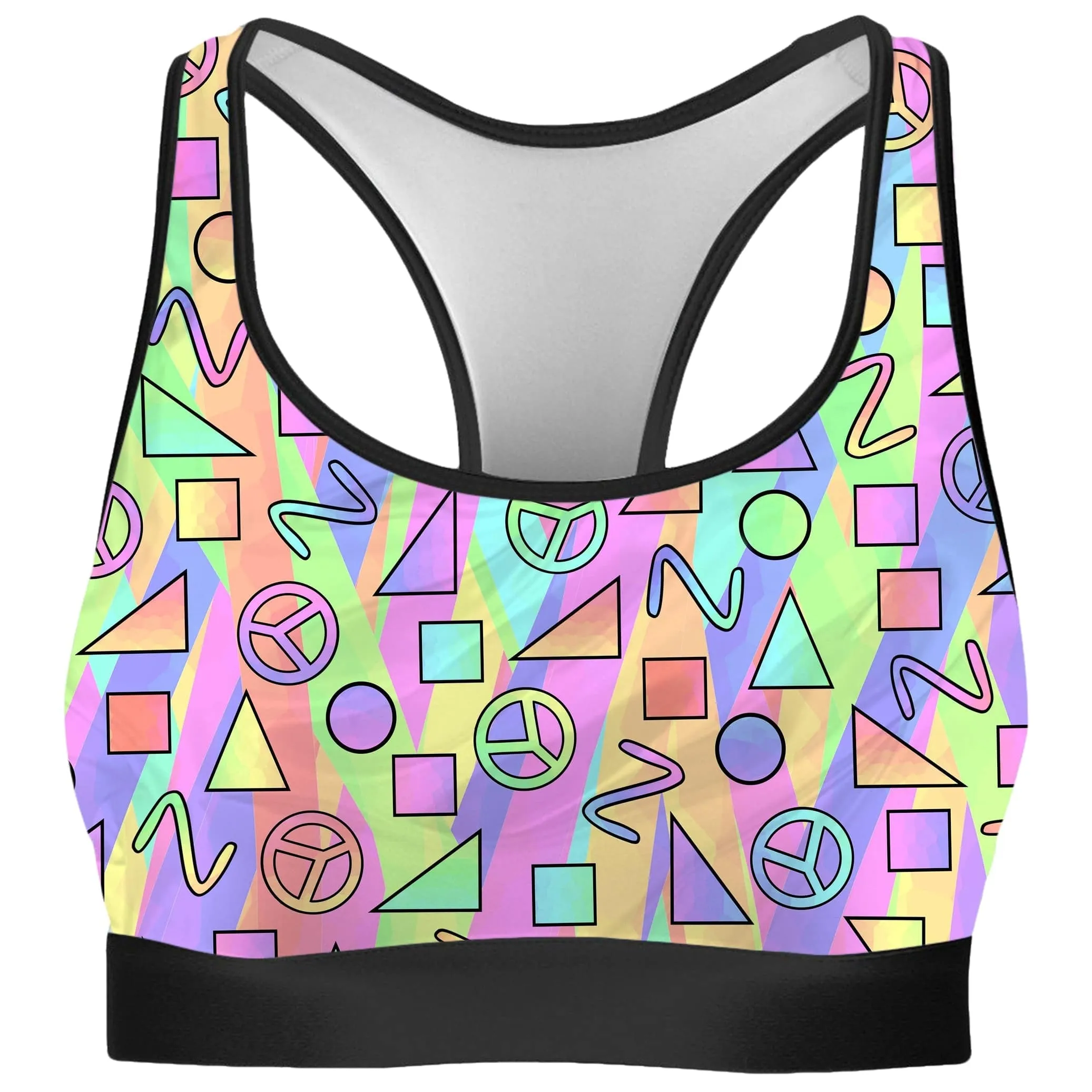 Trippy Retro Peace Signs Rave Bra and Leggings Combo sold by iEDM product image thumbnail 2