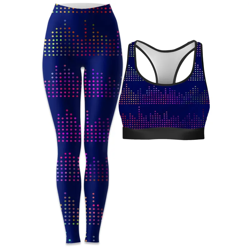 Techno Equalizer Bars Rave Bra and Leggings Combo sold by iEDM