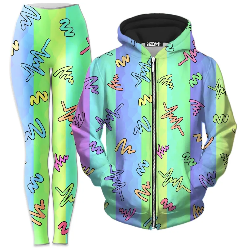 Trippy Doodles Zip-Up Hoodie and Leggings Combo sold by iEDM