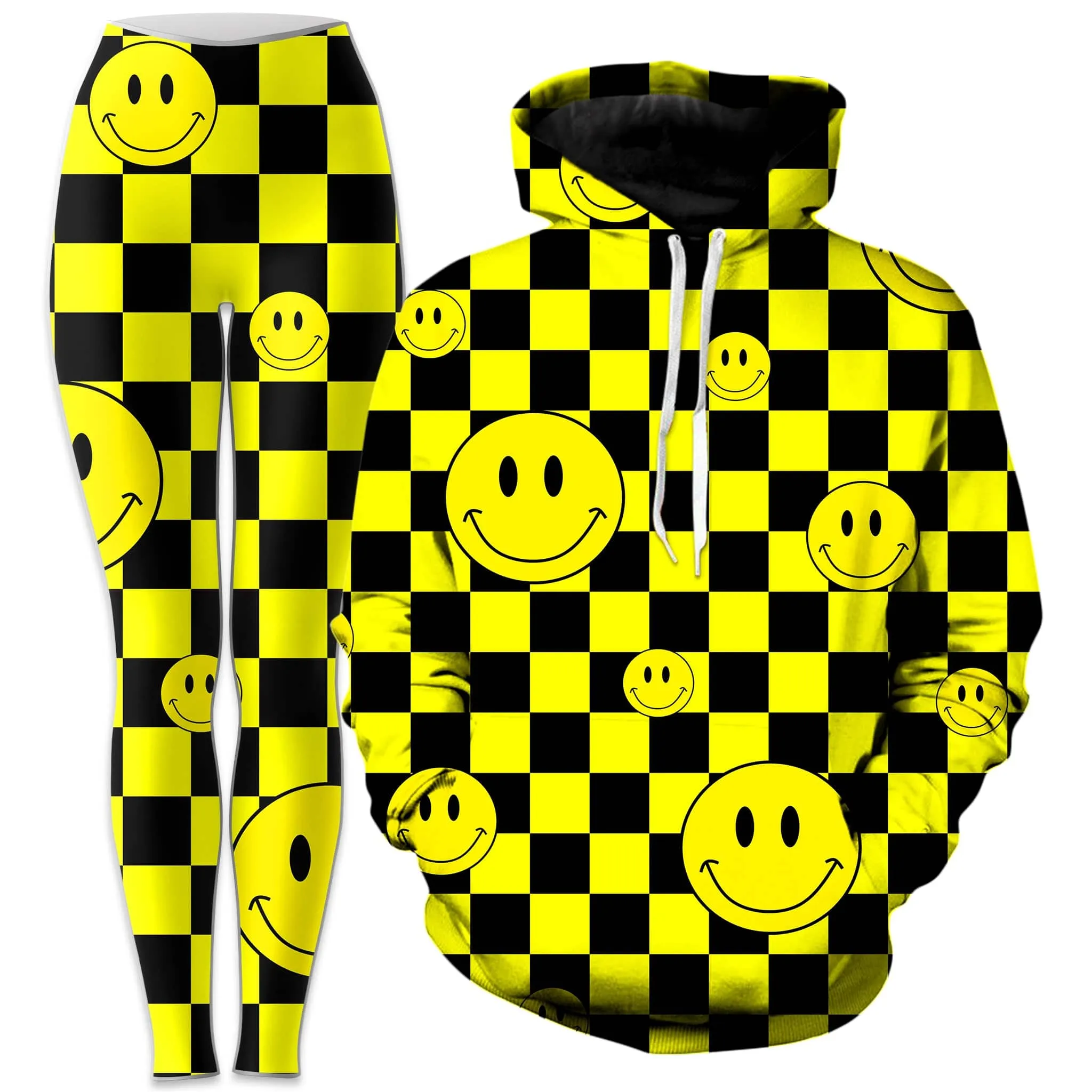 Smile Checkerboard Hoodie and Leggings Combo sold by iEDM