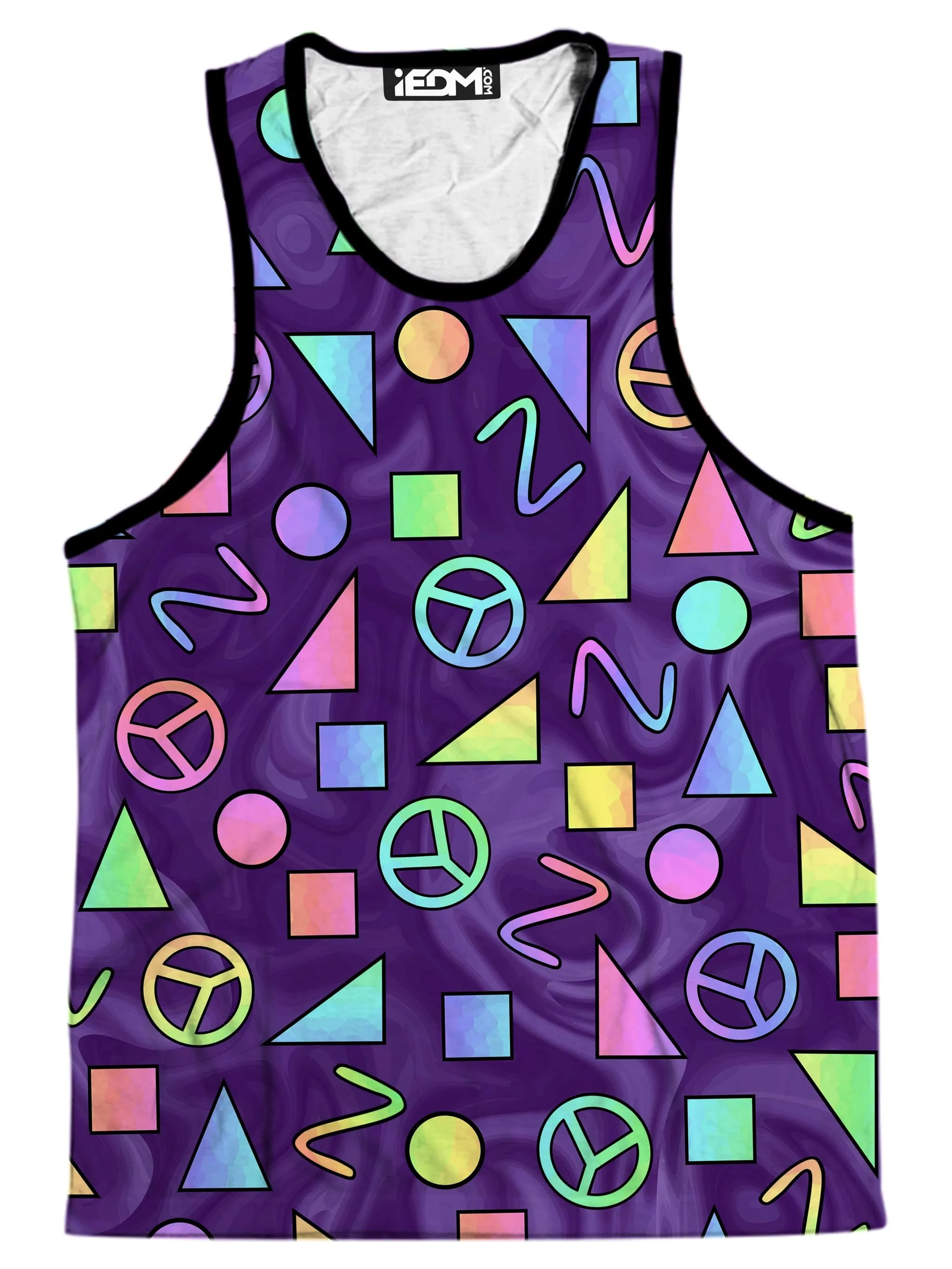 Retro Shapes Peace Symbols Purple Tank and Shorts Combo sold by iEDM product image thumbnail 2