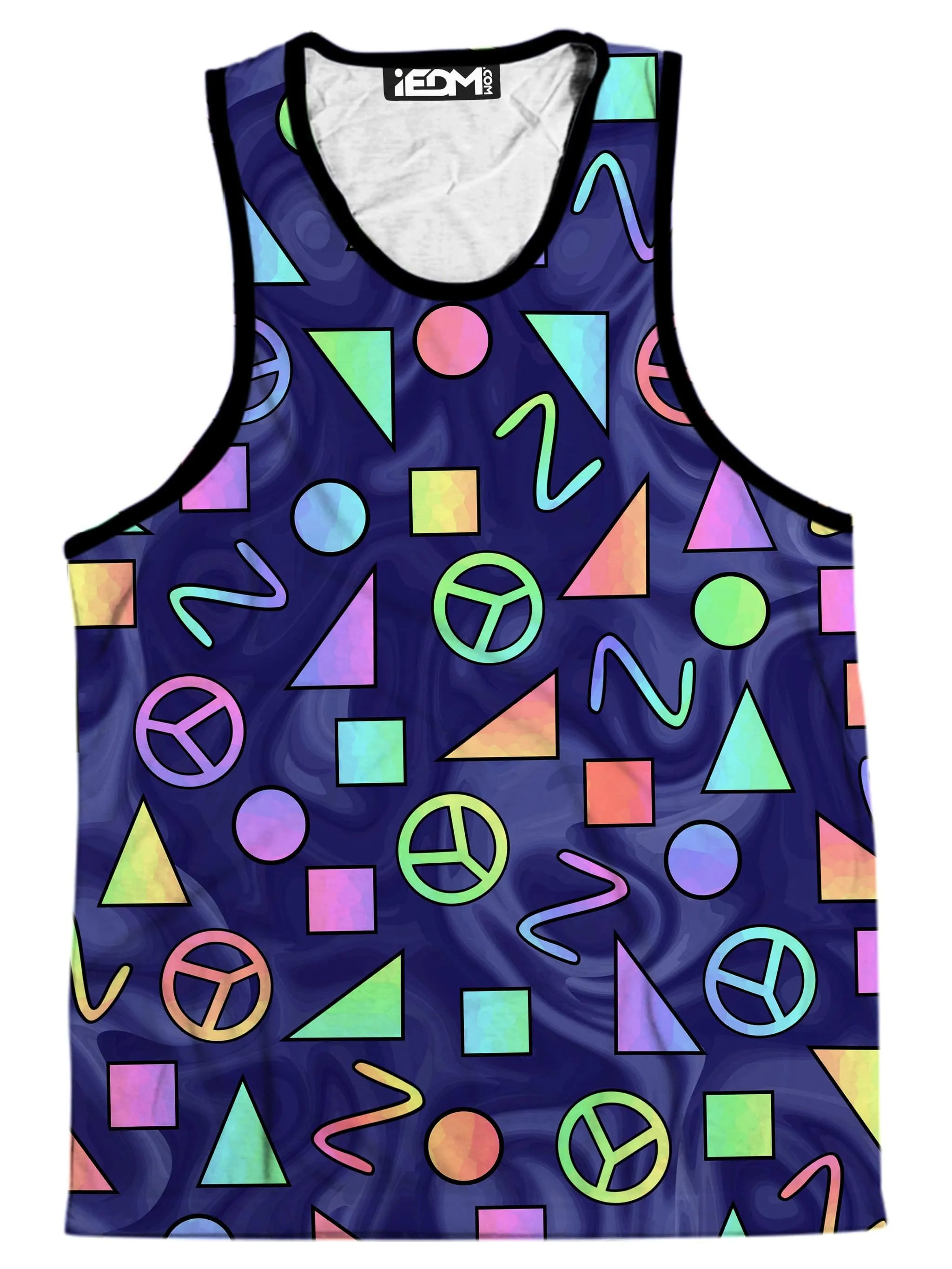 Retro Shapes Peace Symbols Blue Tank and Shorts Combo sold by iEDM product image thumbnail 2