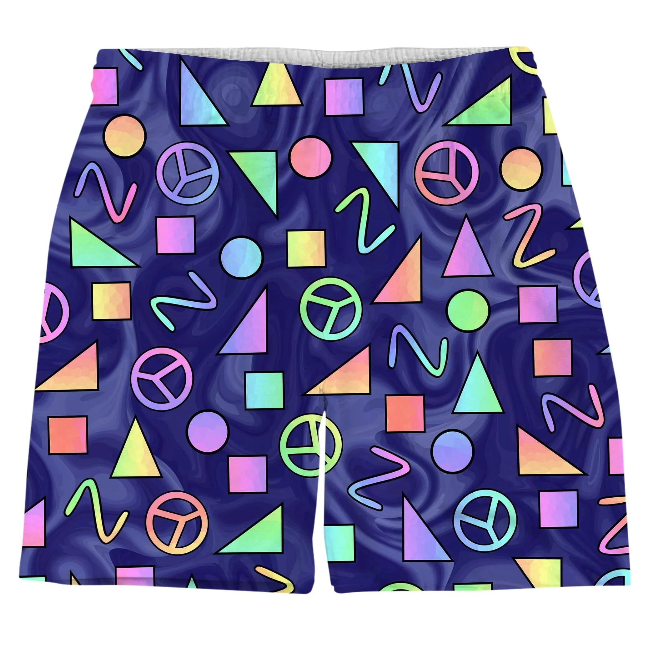 Retro Shapes Peace Symbols Blue Tank and Shorts Combo sold by iEDM product image thumbnail 3