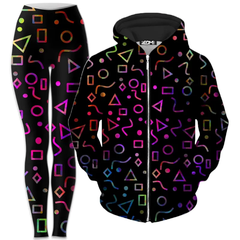 Modern Shapes Zip-Up Hoodie and Leggings Combo sold by iEDM