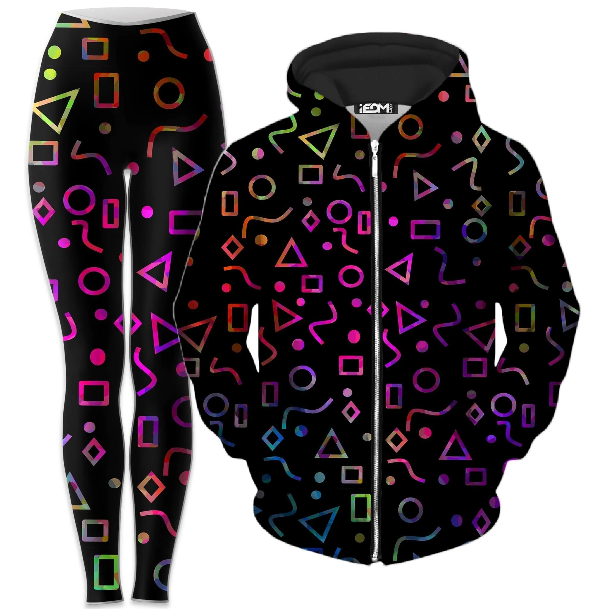 Modern Shapes Zip-Up Hoodie and Leggings Combo sold by iEDM