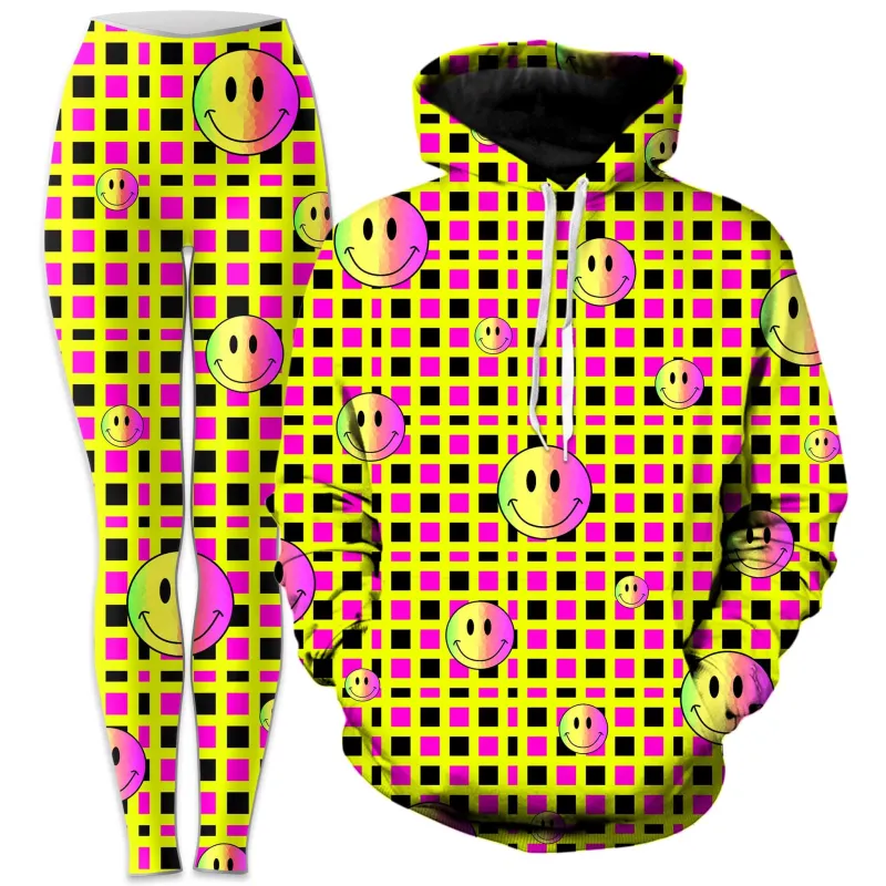 Happy Plaid Hoodie and Leggings Combo sold by iEDM