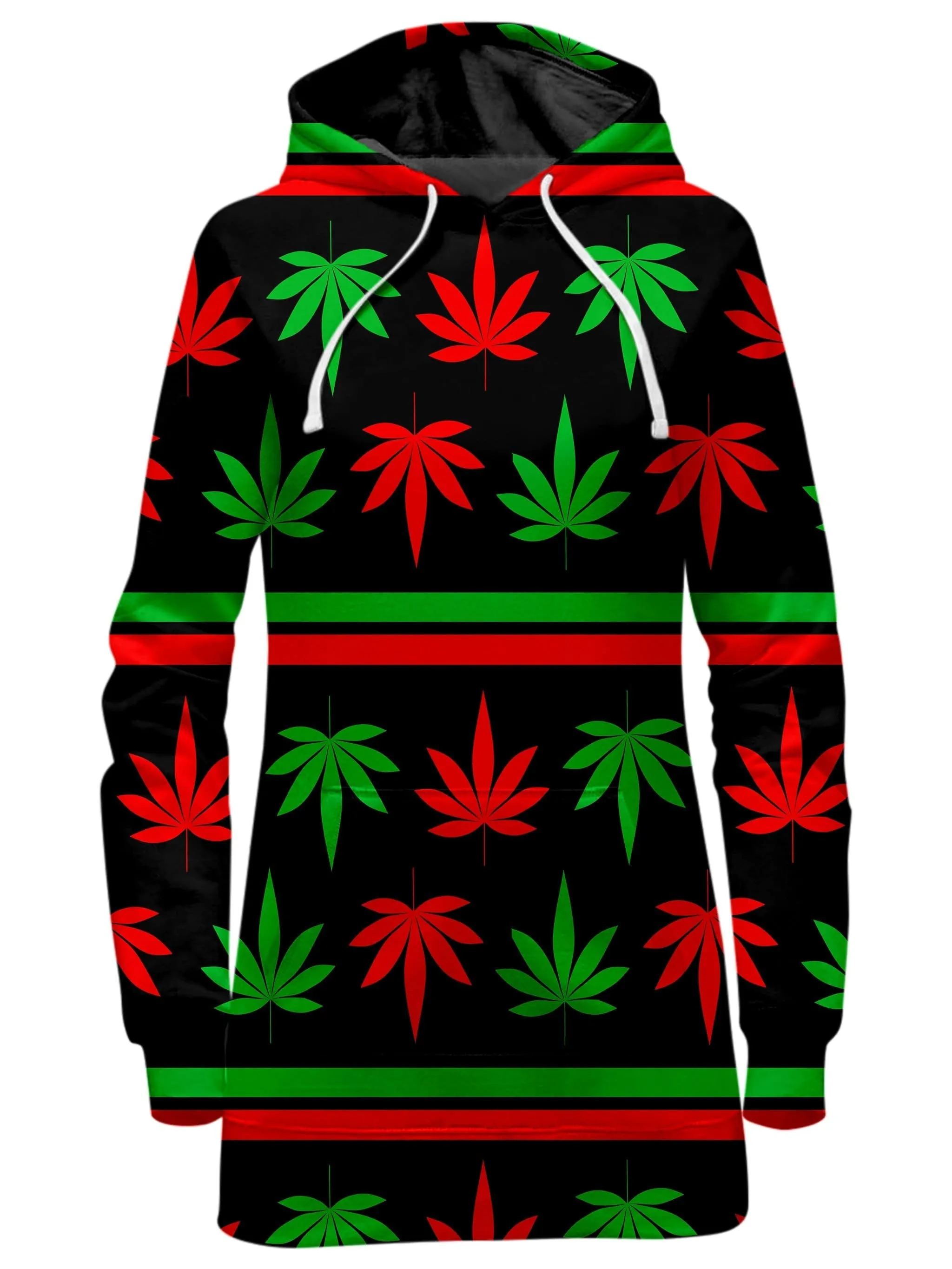 Red And Green Festive Bud Hoodie Dress and Leggings Combo sold by iEDM product image thumbnail 2