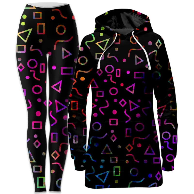 Modern Shapes Hoodie Dress and Leggings Combo sold by iEDM