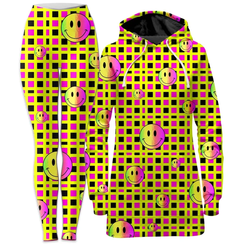 Happy Plaid Hoodie Dress and Leggings Combo sold by iEDM