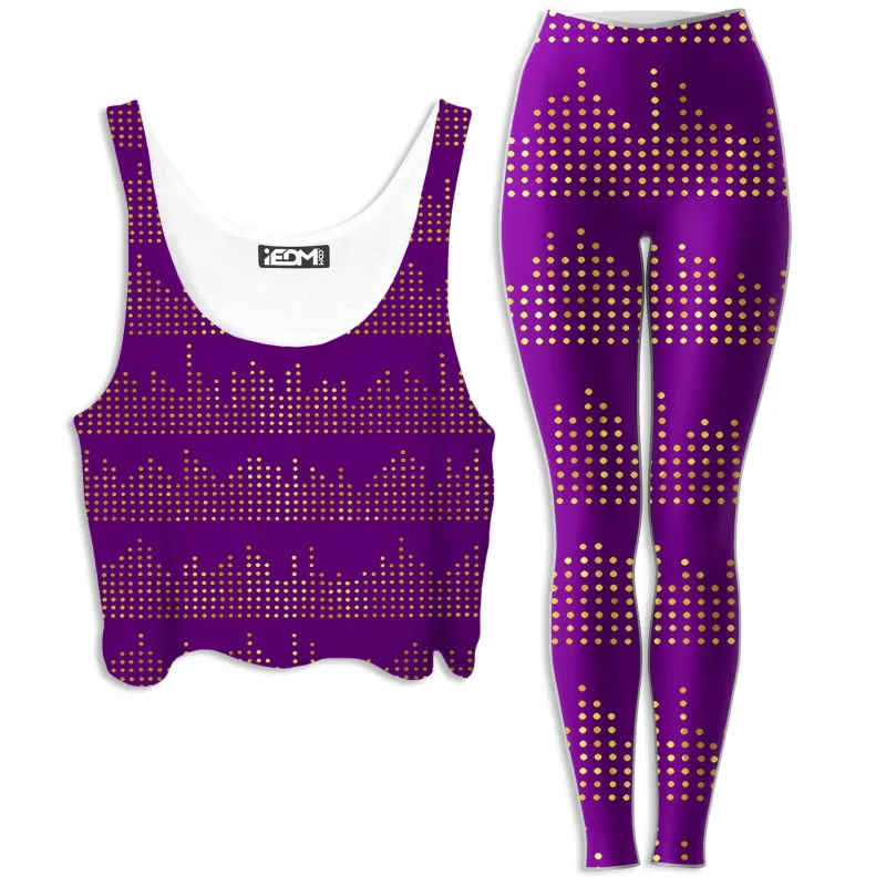 Gold Equalizer Beats Crop Top and Leggings Combo sold by iEDM