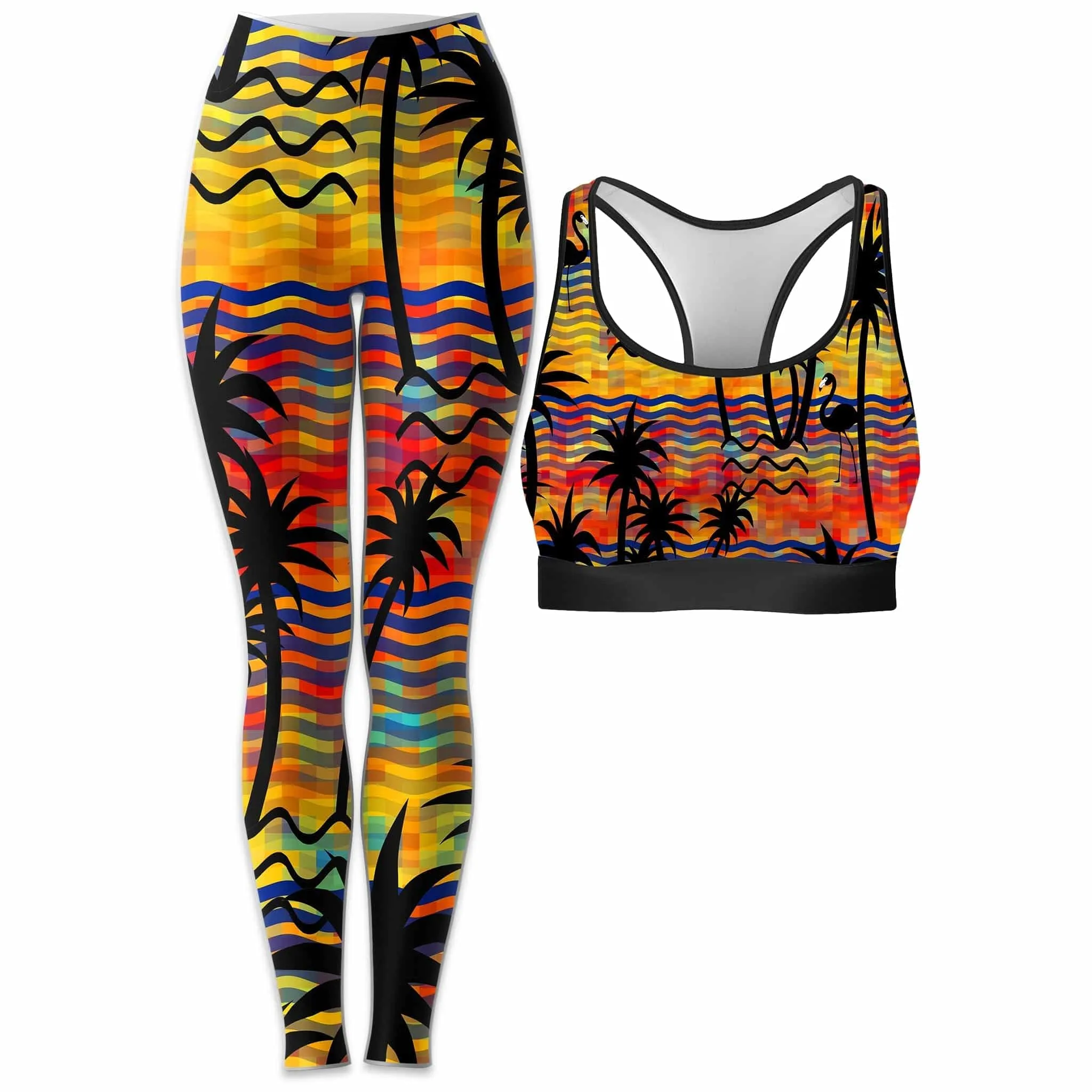 Flamingo Island Rave Bra and Leggings Combo sold by iEDM