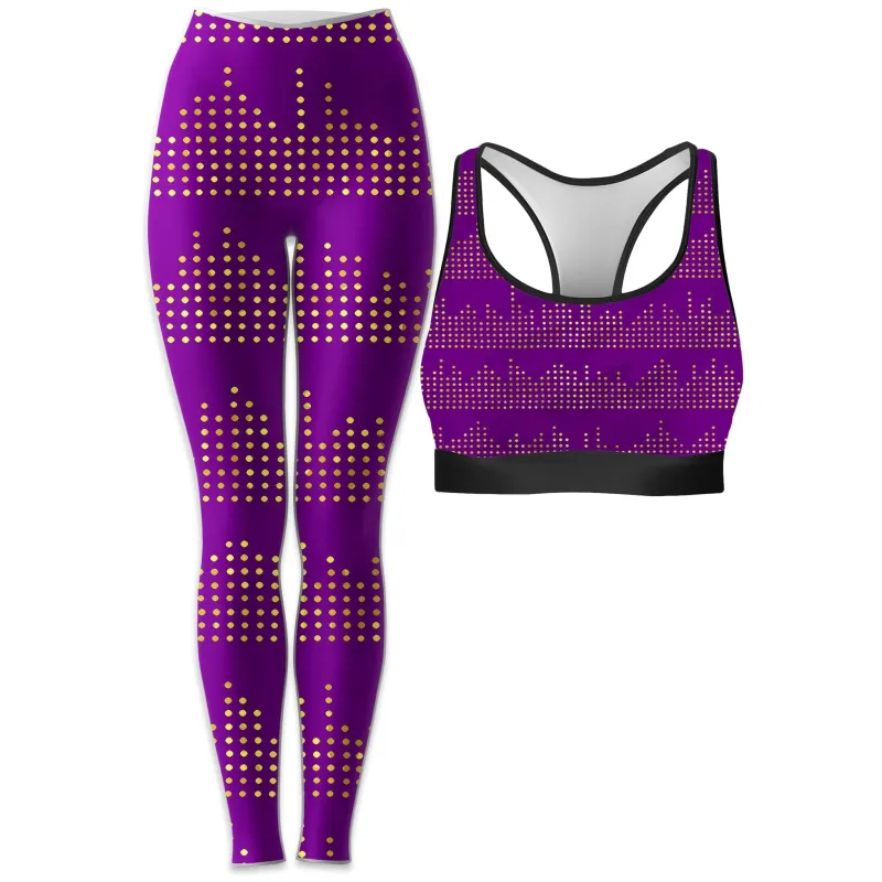 Gold Equalizer Beats Rave Bra and Leggings Combo sold by iEDM