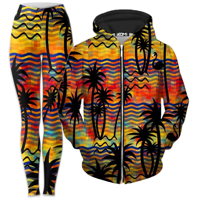 Flamingo Island Zip-Up Hoodie and Leggings Combo sold by iEDM