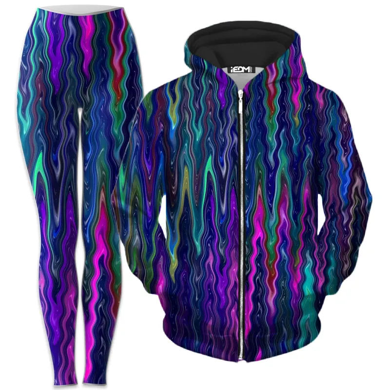 Cosmic Vibrations Zip-Up Hoodie and Leggings Combo sold by iEDM