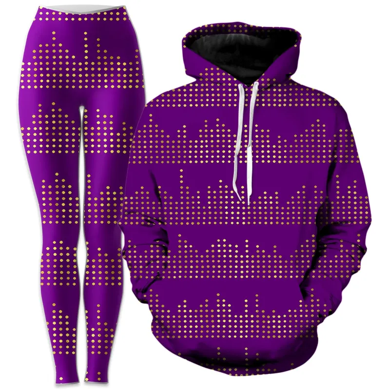 Gold Equalizer Beats Hoodie and Leggings Combo sold by iEDM