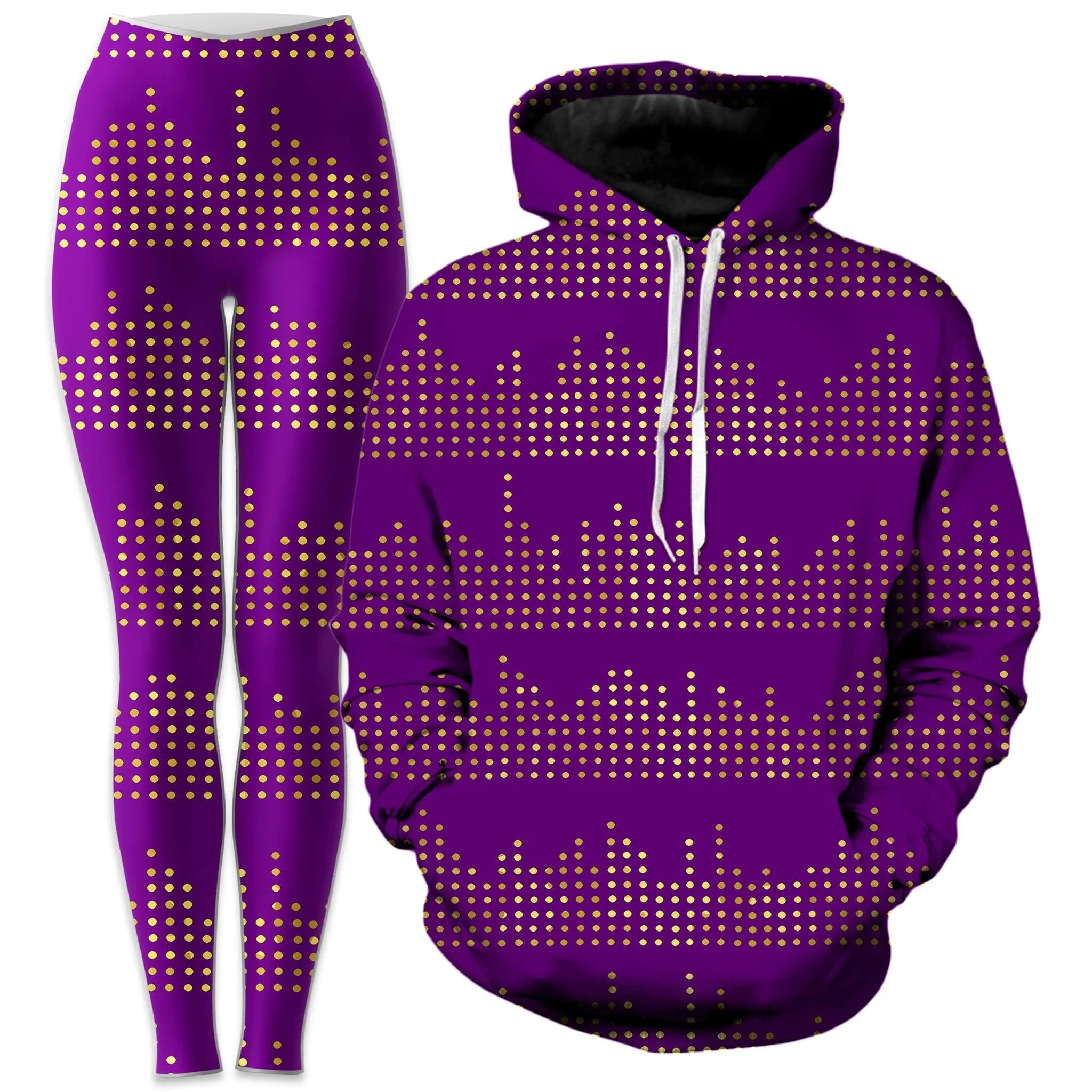 Gold Equalizer Beats Hoodie and Leggings Combo sold by iEDM
