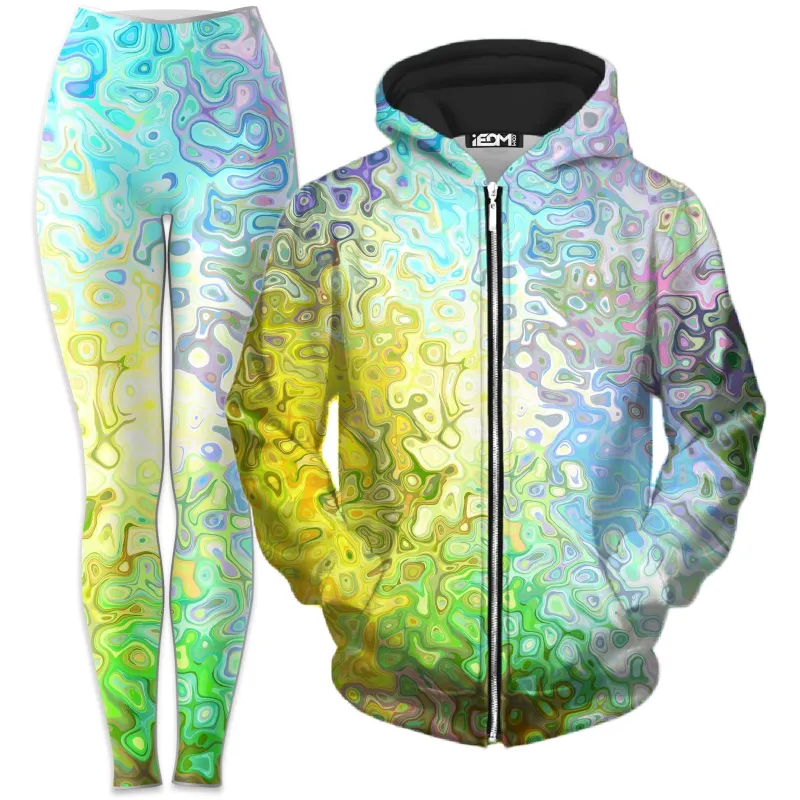 Color Jumble Zip-Up Hoodie and Leggings Combo sold by iEDM